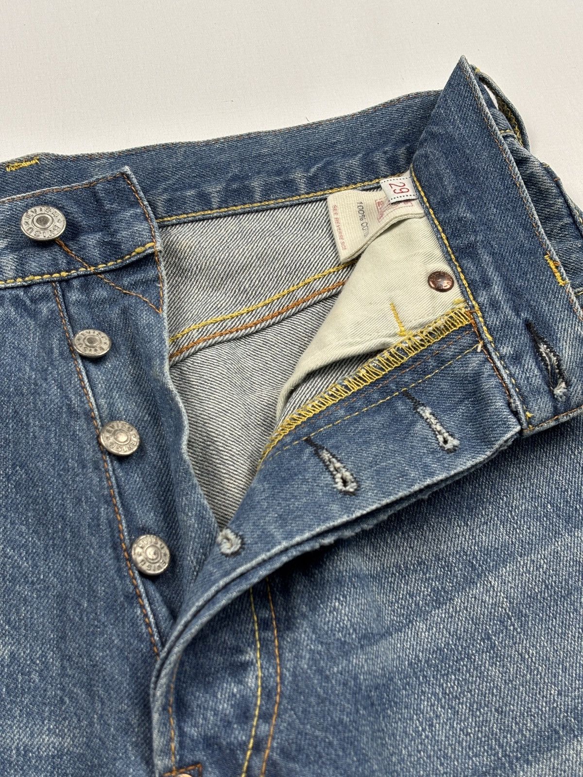 Evisu Embroidered Yellow Seagulls Selvedge Jeans Size US 29 - 9 Thumbnail