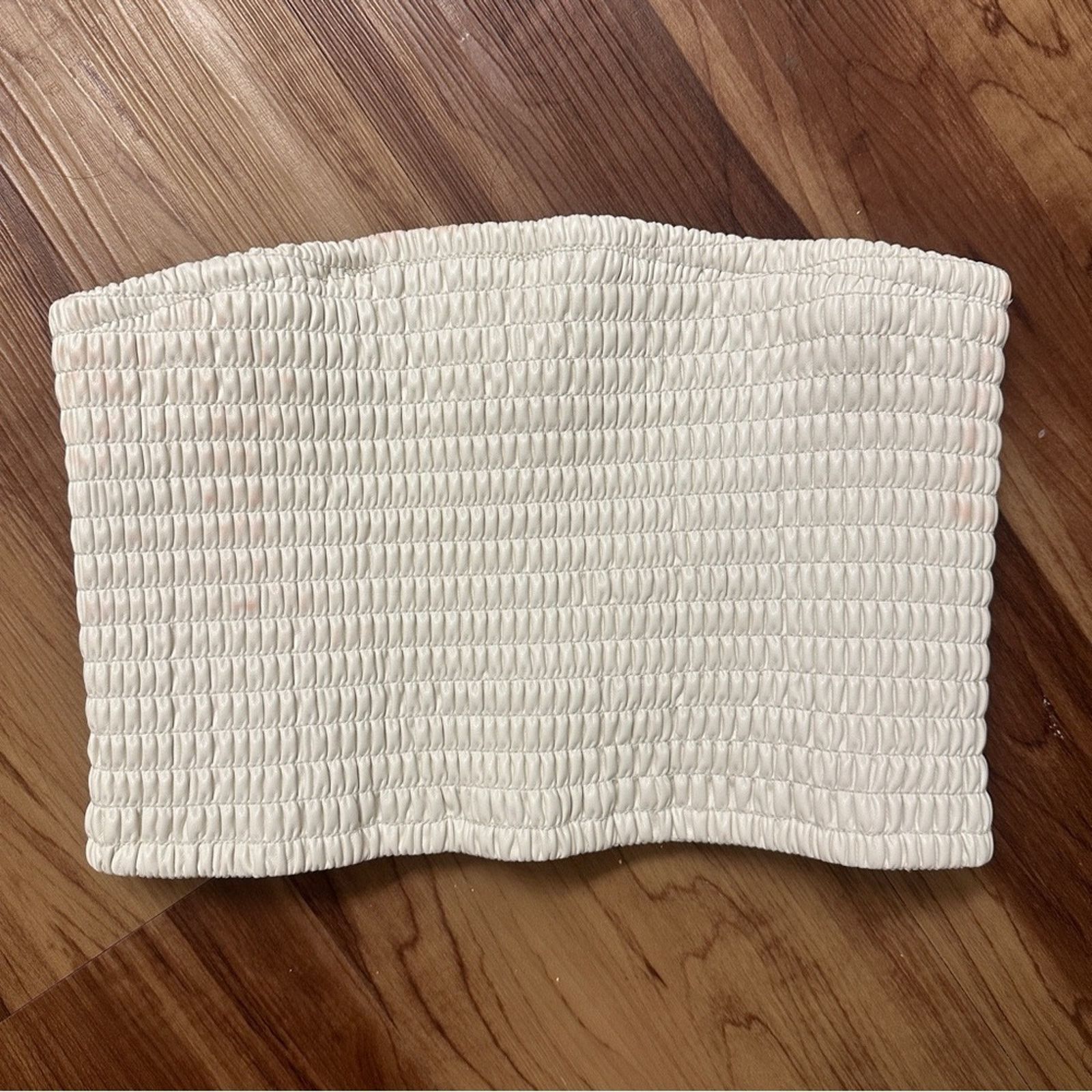 Staud STAUD Davis Vegan Leather Bandeau Top Ivory White S DAMAGED Size S / US 4 / IT 40 - 4 Thumbnail