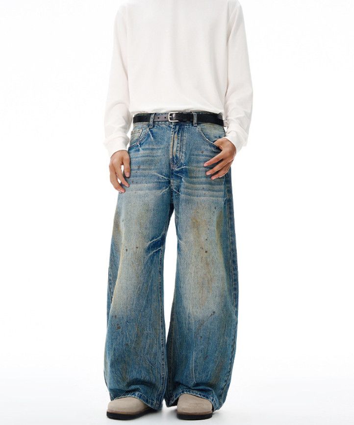 Vintage Men's vintage distressed American baggy cutaway jeans Size US 32 / EU 48 - 1 Thumbnail