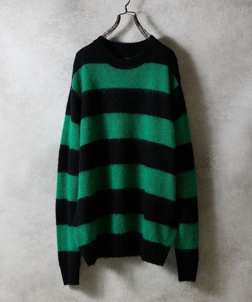 Number (N)ine number nine MOHAIR WIDE STRIPED KNIT Sweater Size US M / EU 48-50 / 2 - 1 Thumbnail