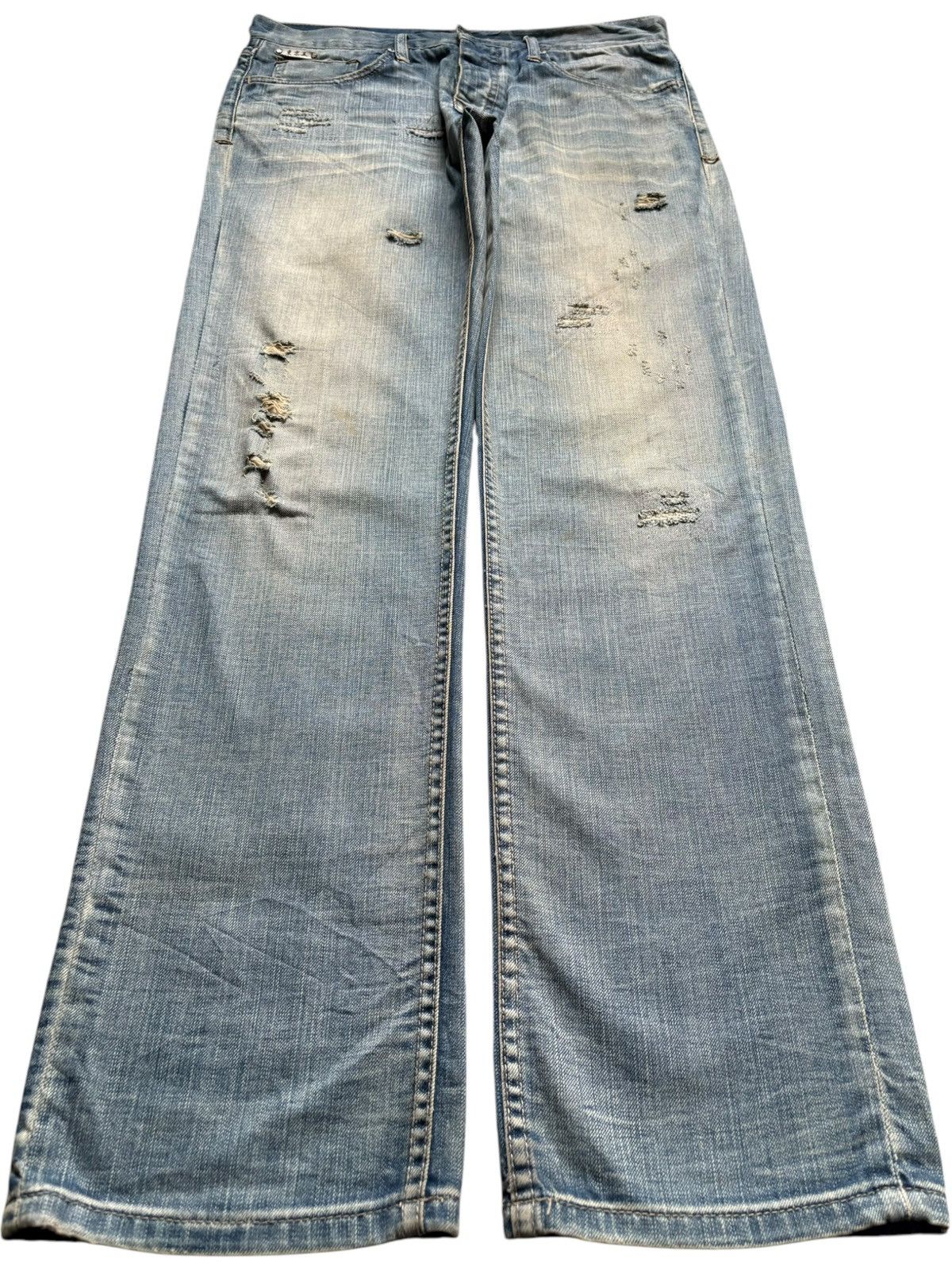 Japanese Brand Vintage Japanese Brand Rusty Mud Wash Distress Baggy Jeans Size US 34 / EU 50 - 1 Thumbnail