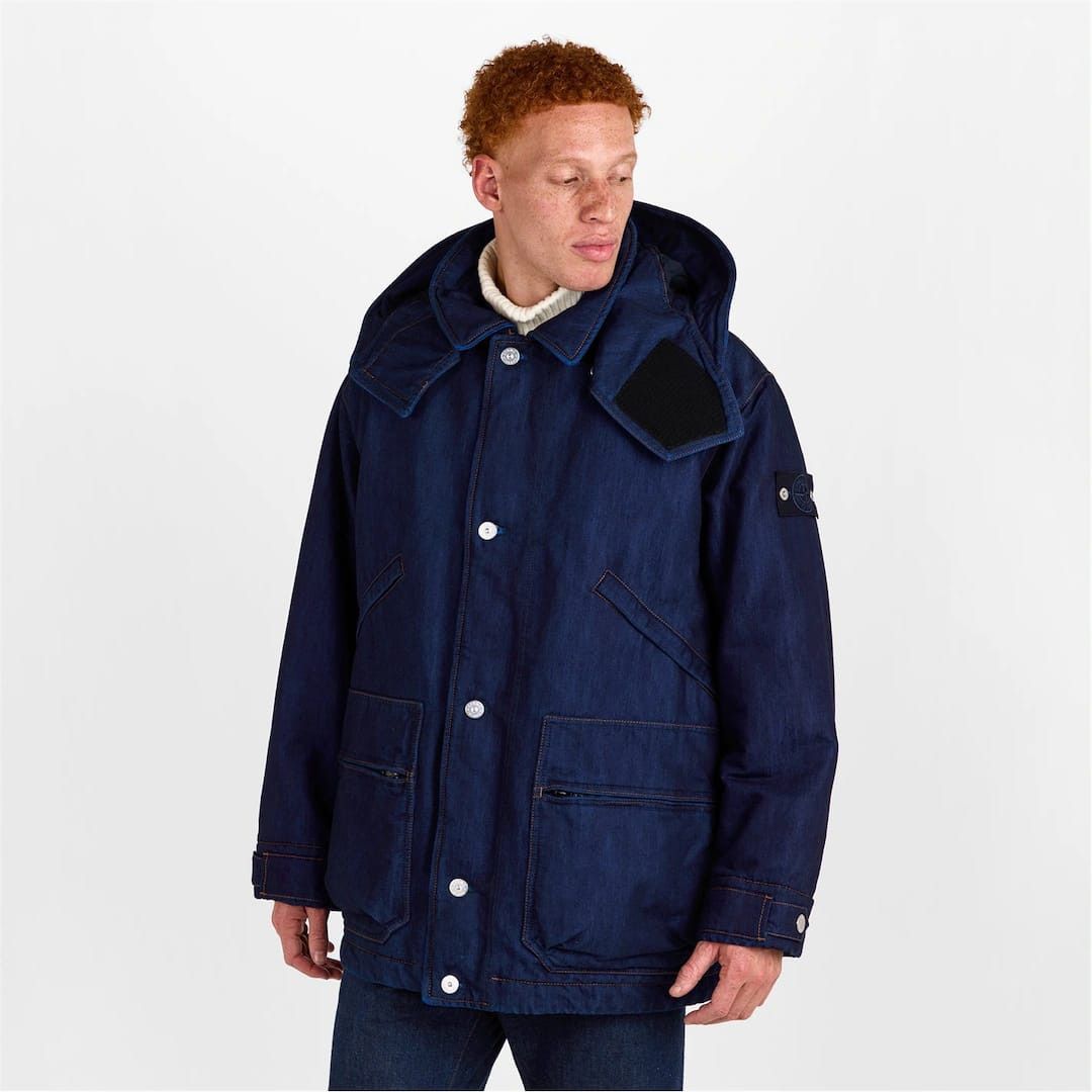 Stone Island o1g2r1mq0526 Denim Research Short Parka in Blue Size US XL / EU 56 / 4 - 3 Thumbnail