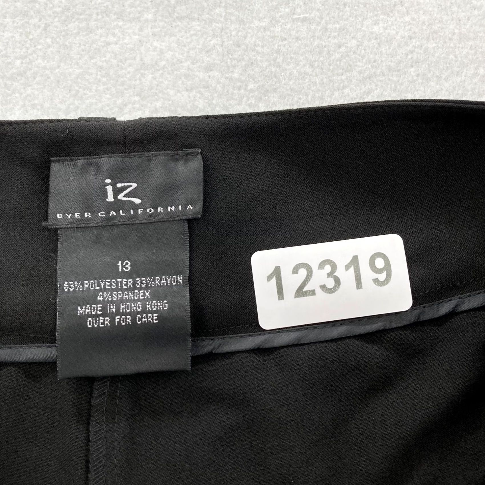 Vintage IZ Byer Pants Women's 13 Black Stretch Fabric Wide Leg Cropped Mid Rise NWT Size 34" / US 12 / IT 48 - 5 Thumbnail
