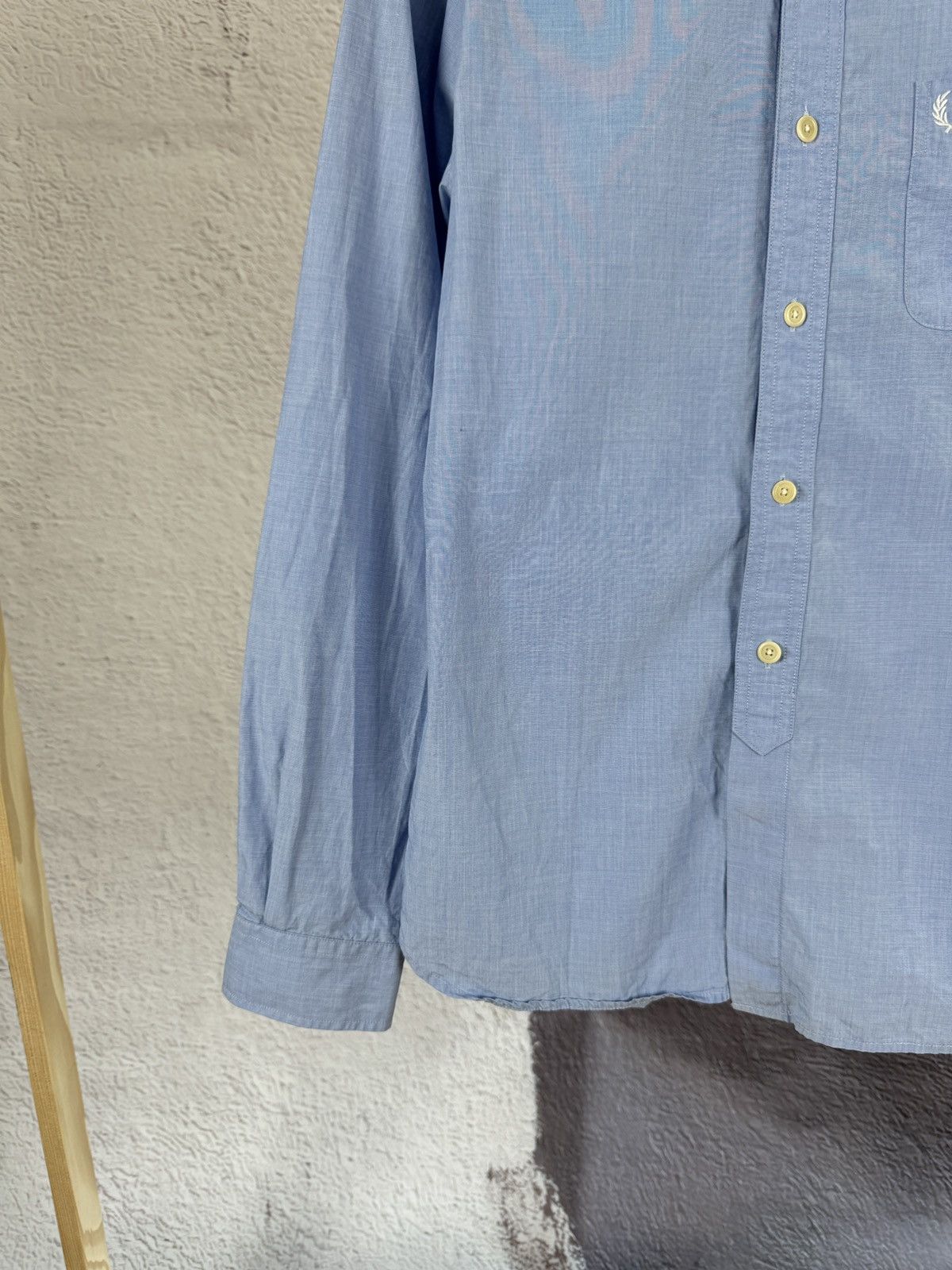 Fred Perry Fred Perry blue long sleeve pocket shirt logo Size US S / EU 44-46 / 1 - 3 Thumbnail