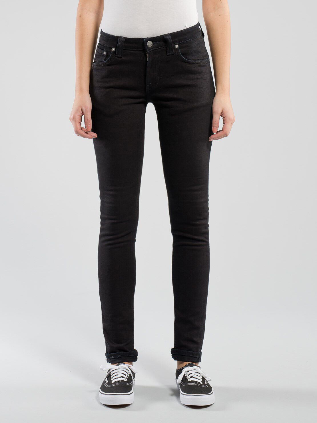 Nudie Jeans Nudie Jeans Skinny Lin Black Black Skinny Fit Women's Jeans Size 27" / US 4 / IT 40 - 3 Thumbnail