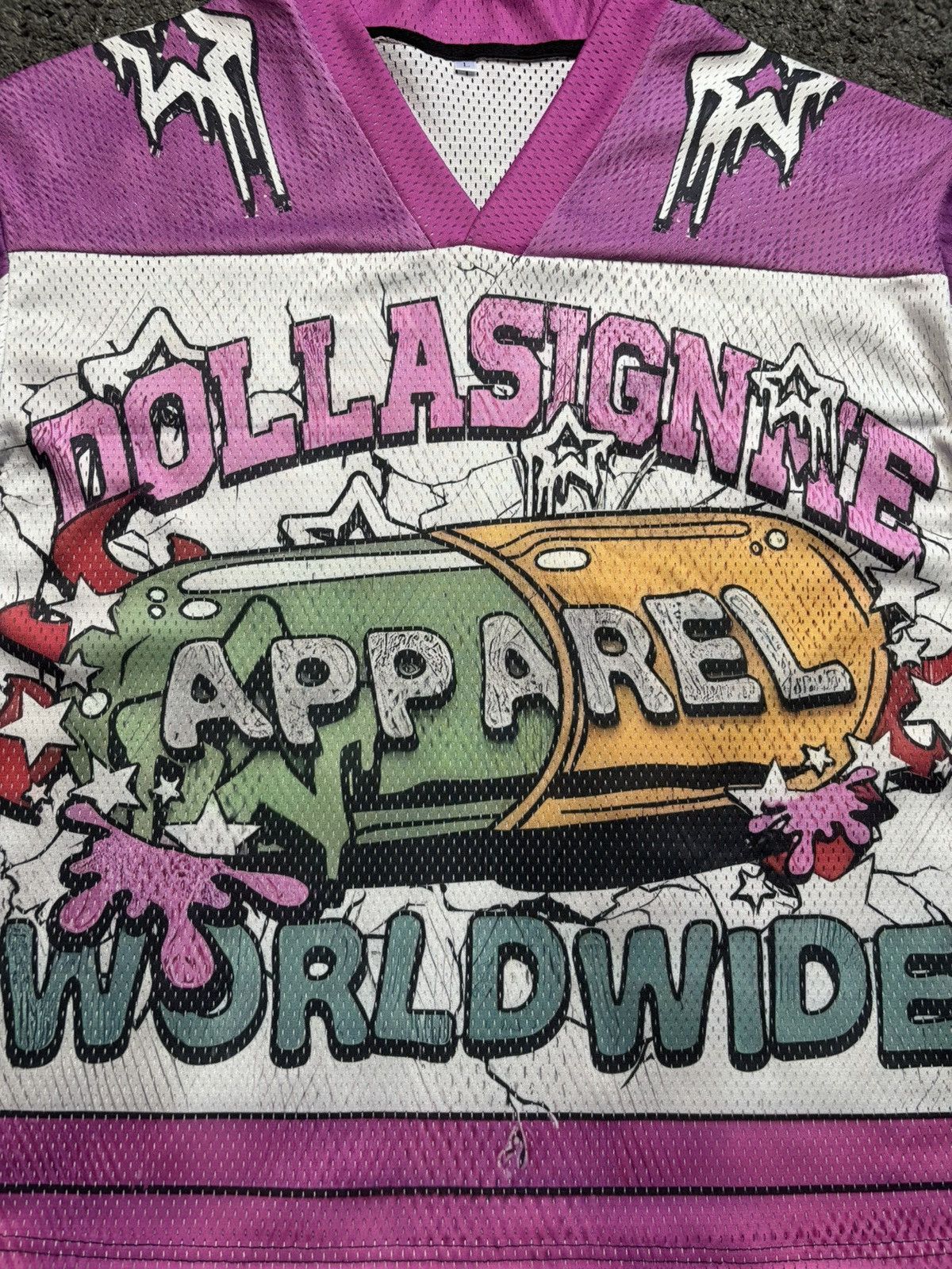 Japanese Brand Vintage dollasignme pills pink white football jersey Size US L / EU 52-54 / 3 - 5 Thumbnail