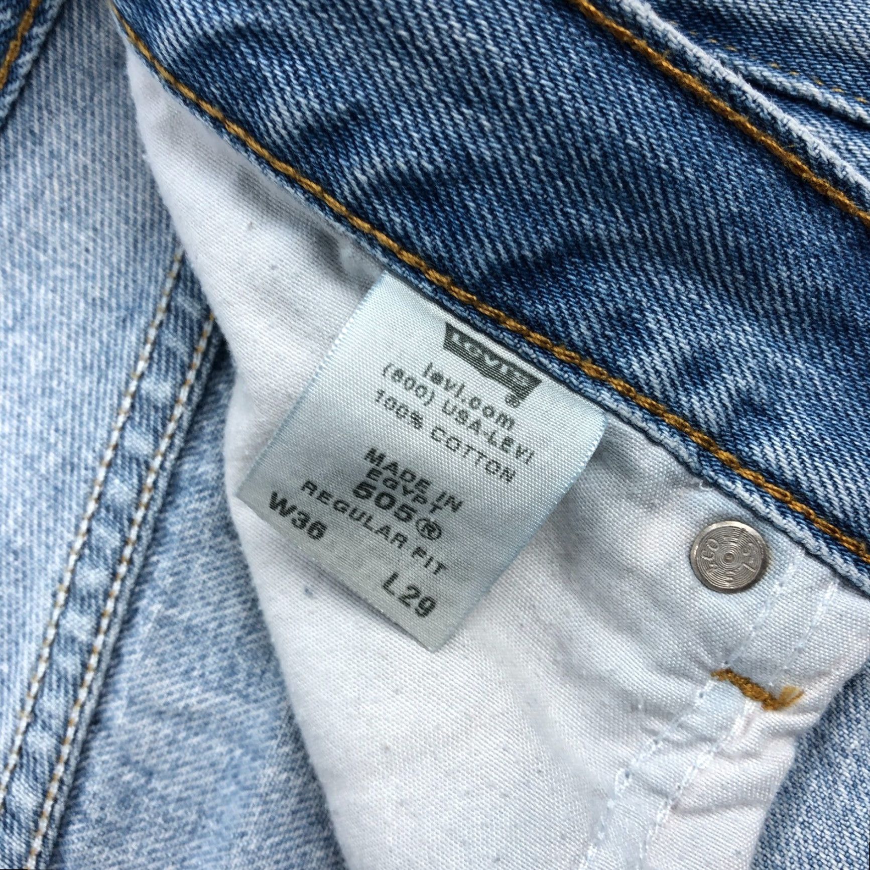 Levi's VINTAGE Levi's Jeans Mens 36x29 American Blue 505 Denim Cotton 5-Pocket Straight 90s USA Womens Men? Size US 36 / EU 52 - 7 Thumbnail