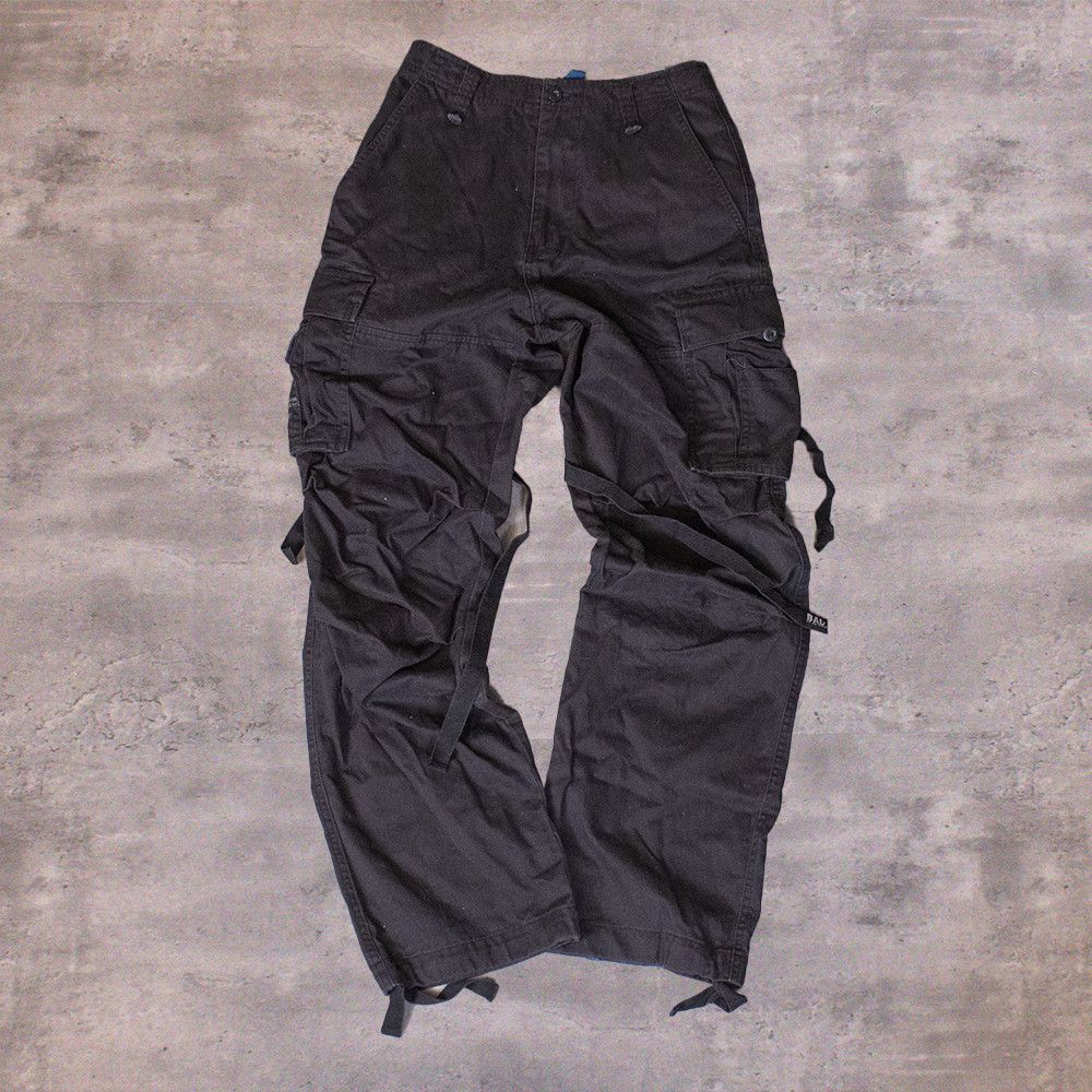 Japanese Brand × Vintage Y2K 2000's Bali* Bondage Baggy Tactical Black Cargo Pant's Size US 26 / EU 42 - 1 Thumbnail