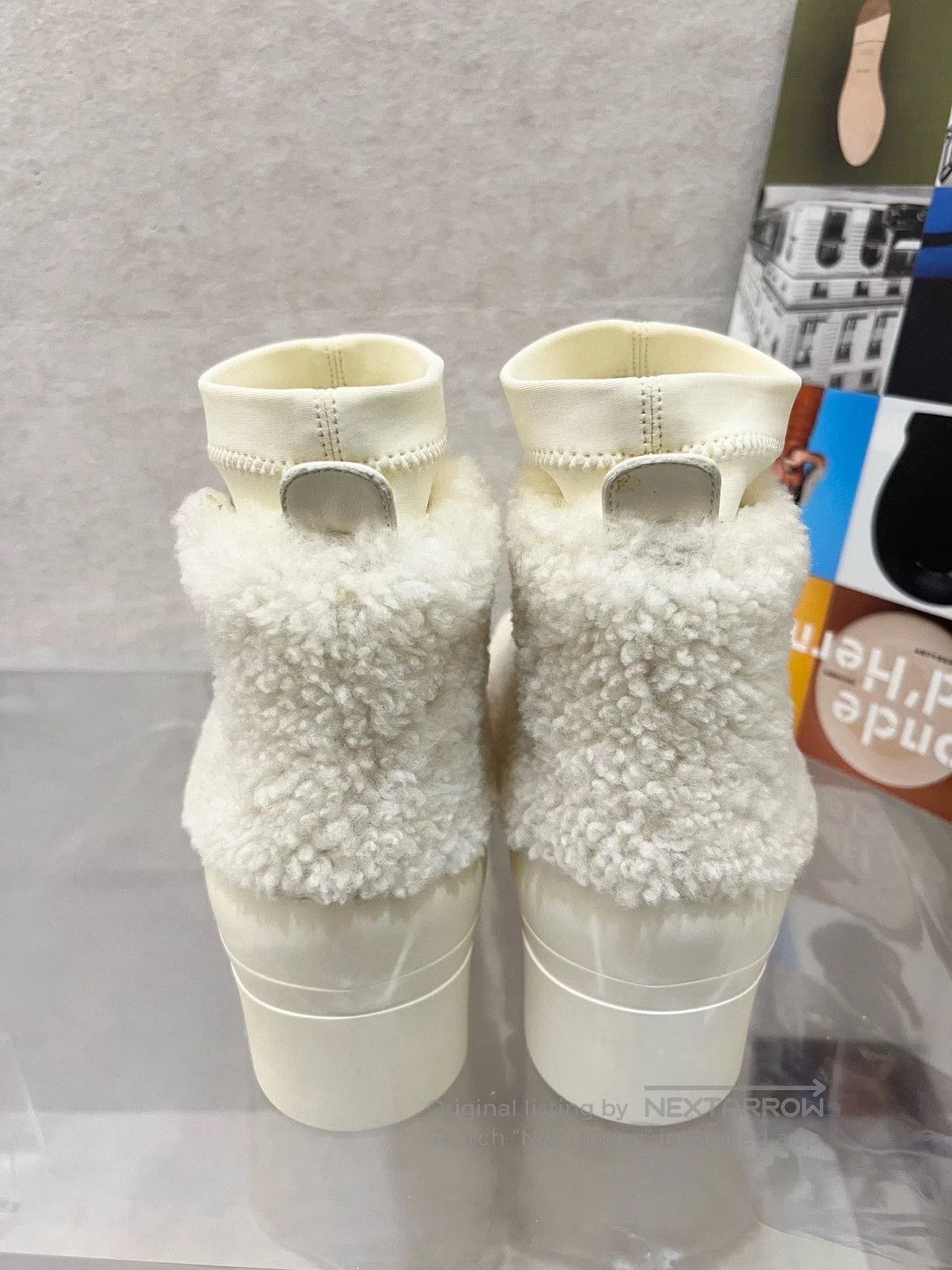 Chanel Chanel White Lamb Wool Thick Platform Short Boots. Size US 6 / IT 36 - 3 Thumbnail