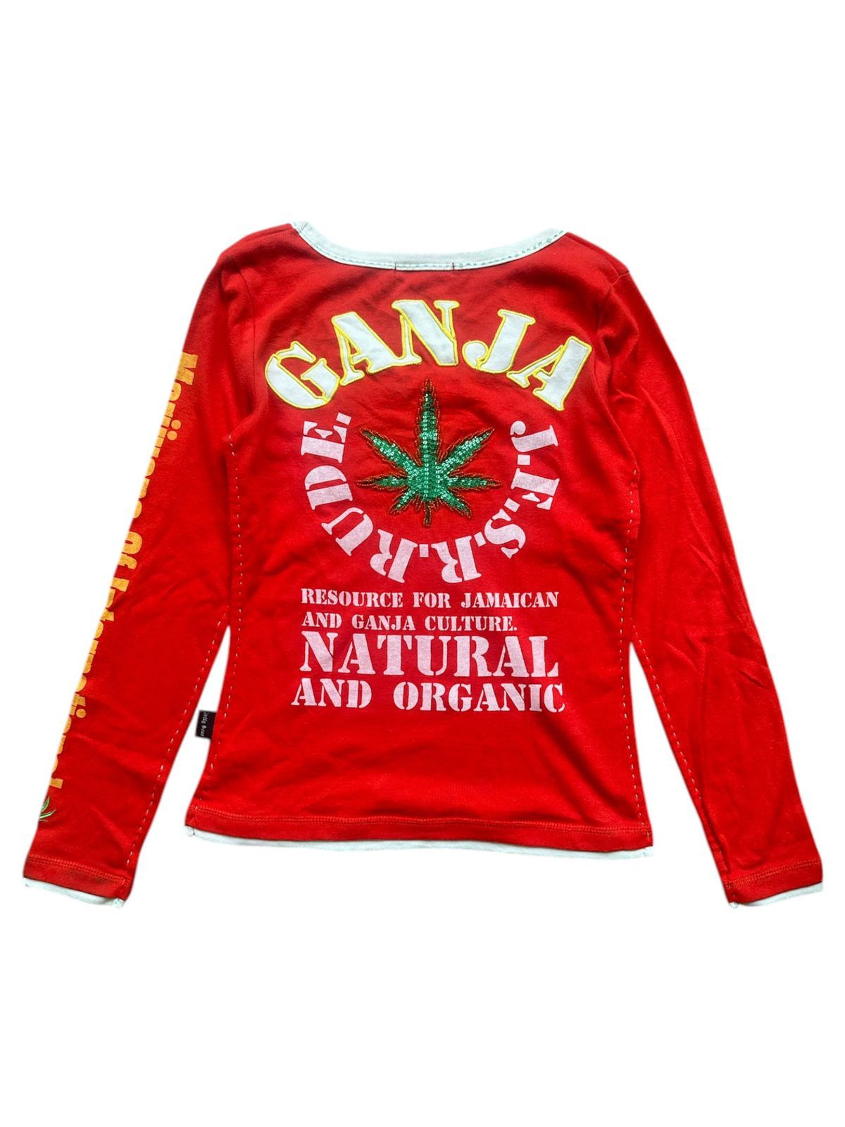 Vintage jfsr ganja weed long sleeve y2k punk dark decora