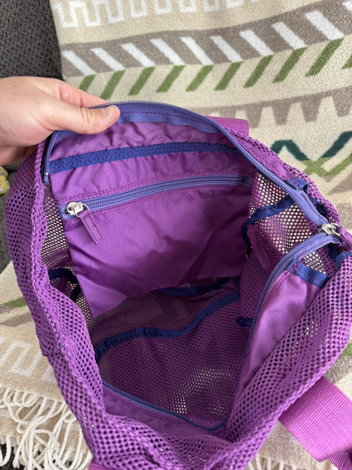 Yohji Yamamoto Y’SACCS Yohji Yamamoto Purple Mesh Tote Bag Made in Japan Size ONE SIZE - 8 Thumbnail