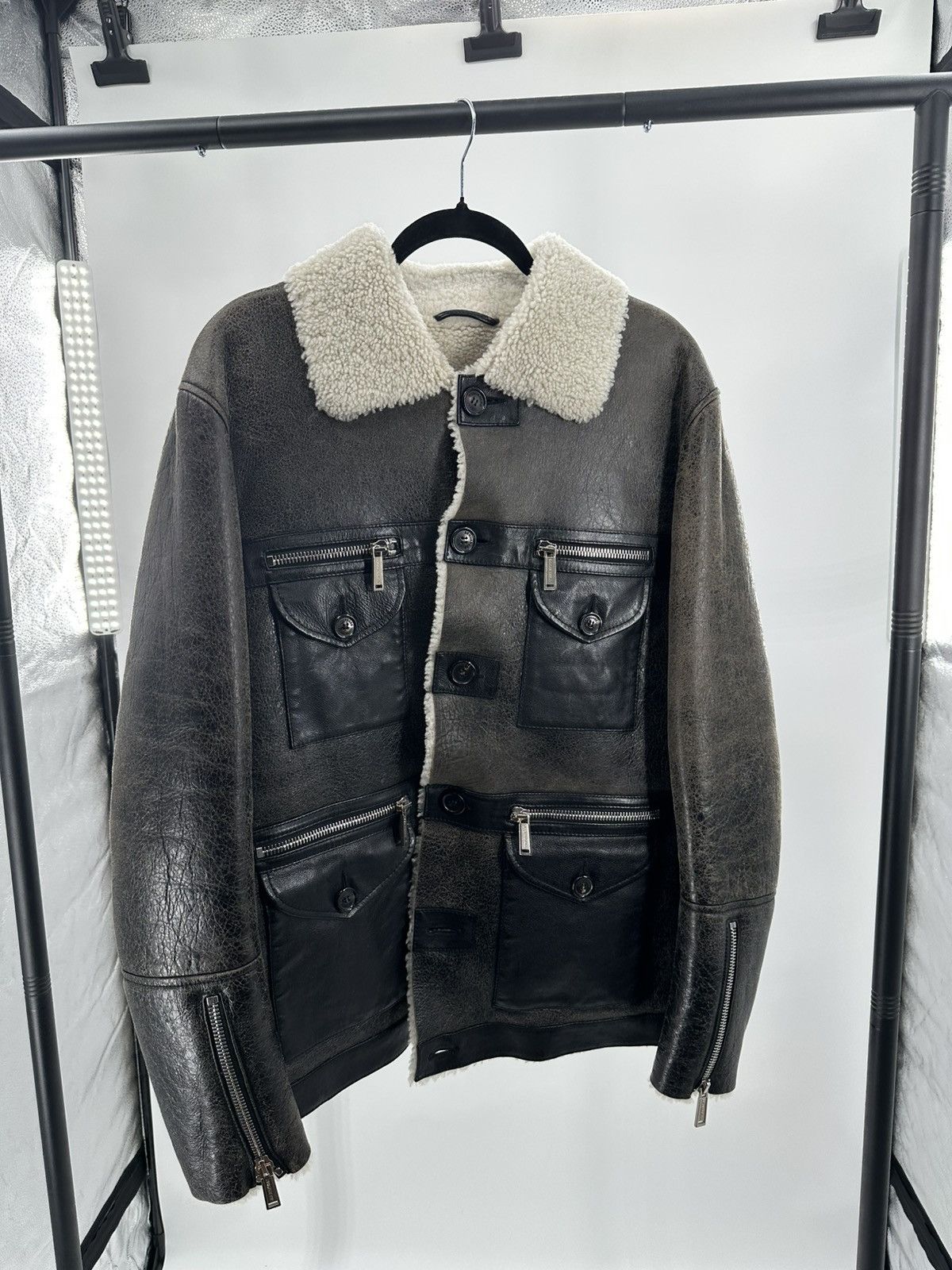 Dsquared2 Dsquared2 Lamb Leather Utility Jacket Size US L / EU 52-54 / 3 - 9 Thumbnail