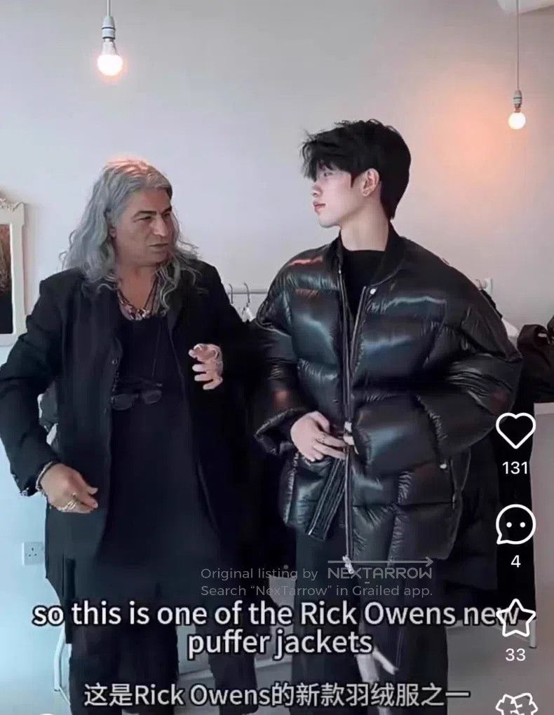 Rick Owens RICK OWENS Dark Leather Tasseled Down Jacket Size US M / EU 48-50 / 2 - 8 Thumbnail