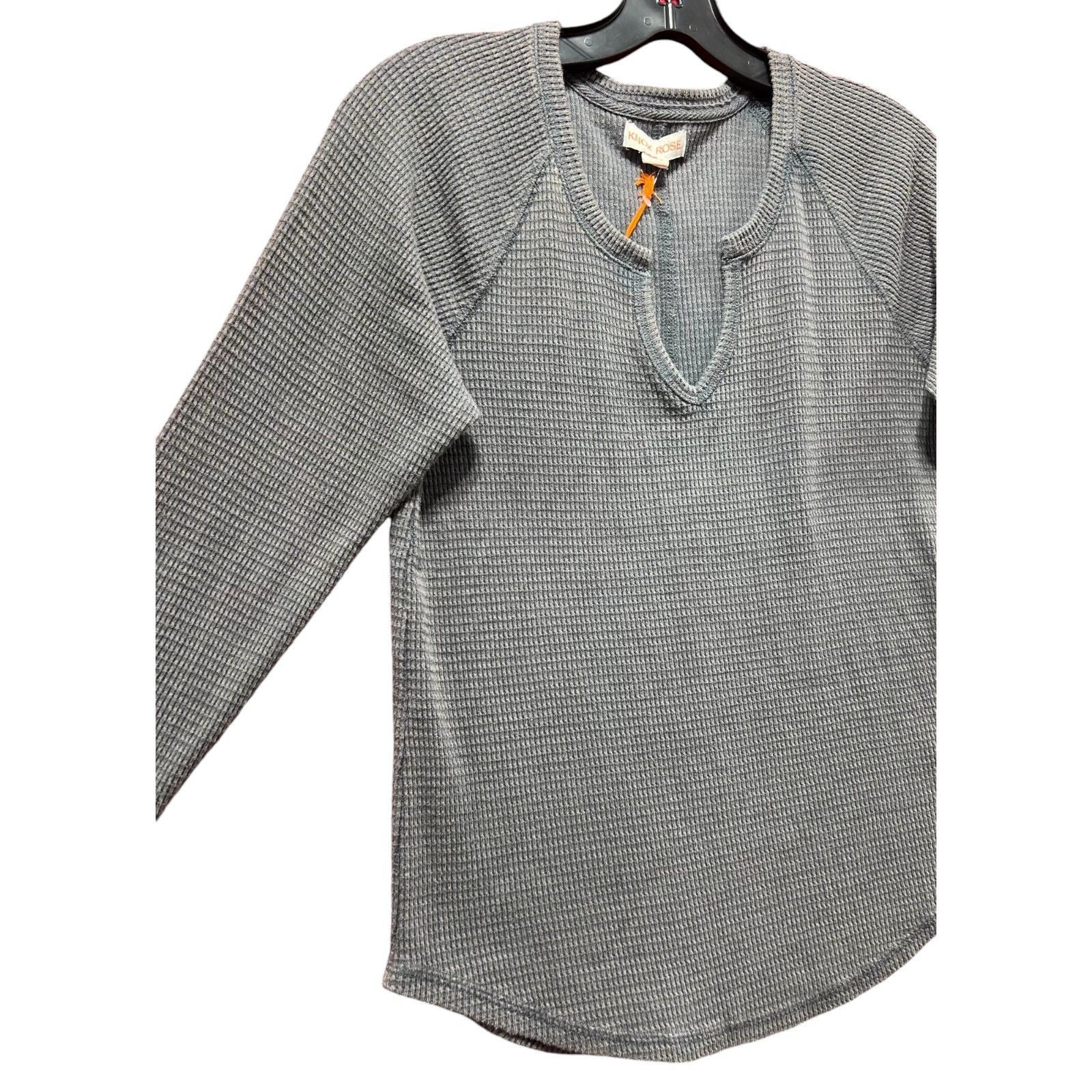 Other Knox Rose - Women's Long Sleeve Notch Neck Thermal Top - Dar Size M / US 6-8 / IT 42-44 - 15 Thumbnail