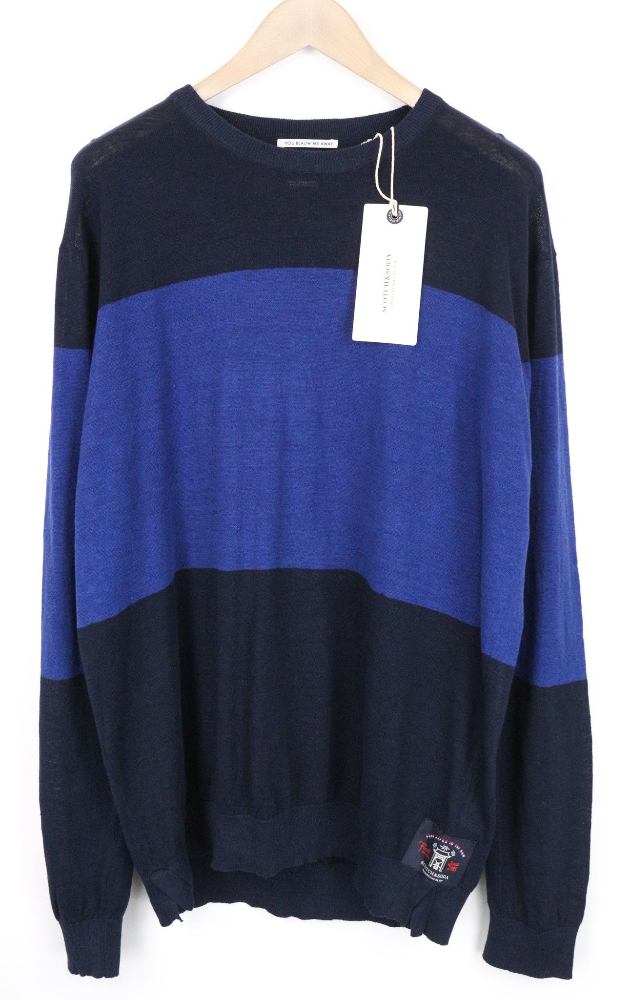 Scotch & Soda AMS BLAUW 2XL Blue Linen Cotton Sweatshirt 75111 Size US XXL / EU 58 / 5 - 1 Thumbnail