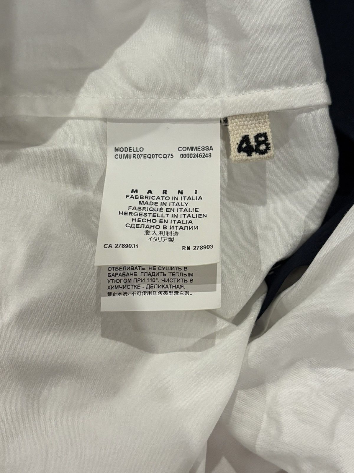 Marni Navy And White Colour Block Shirt Size US M / EU 48-50 / 2 - 3 Thumbnail