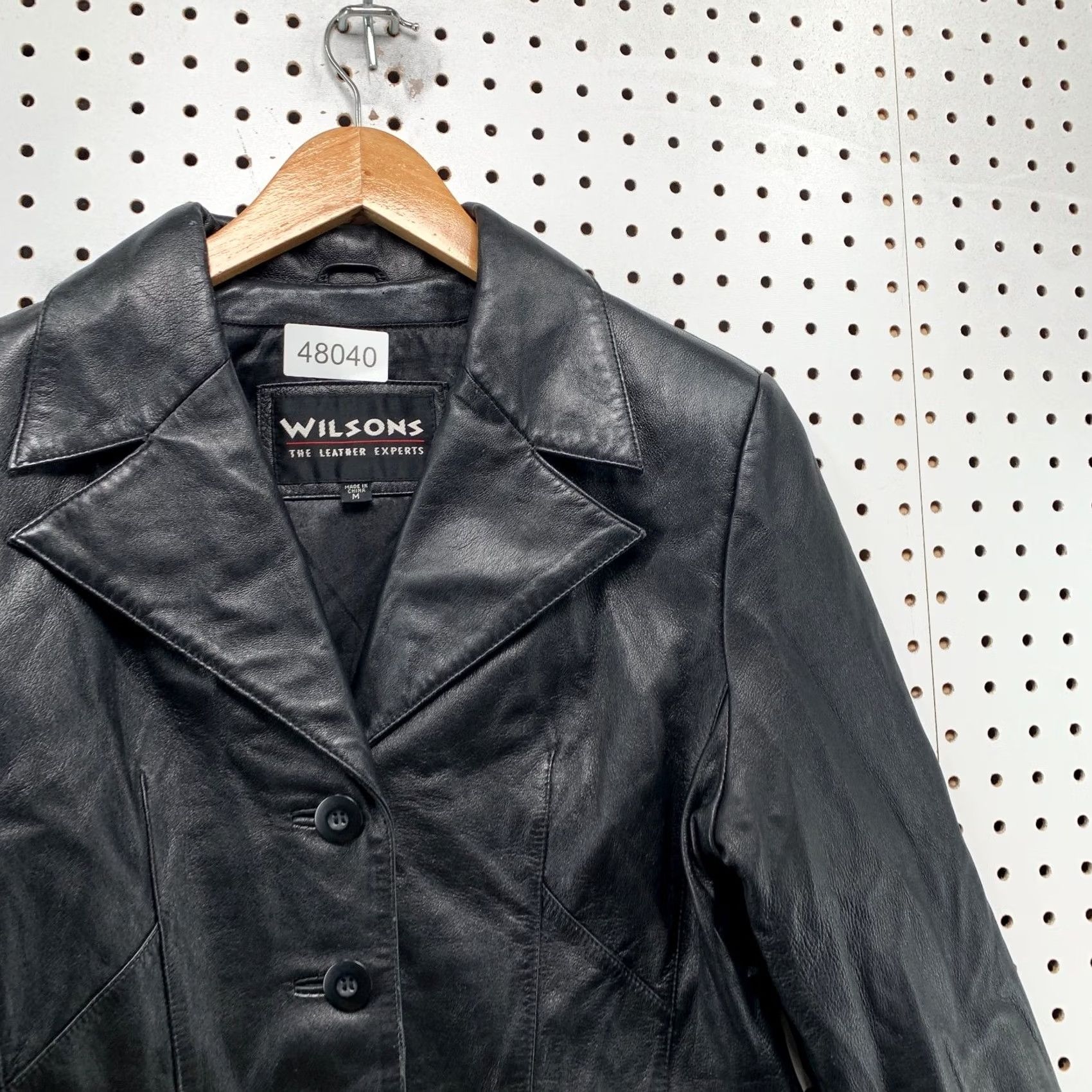 Wilson VINTAGE Wilson Leather Blazer Jacket Womens M Button Y2K Sports Coat Black Mid-Length Jacket Women Mens? Size M / US 6-8 / IT 42-44 - 6 Thumbnail