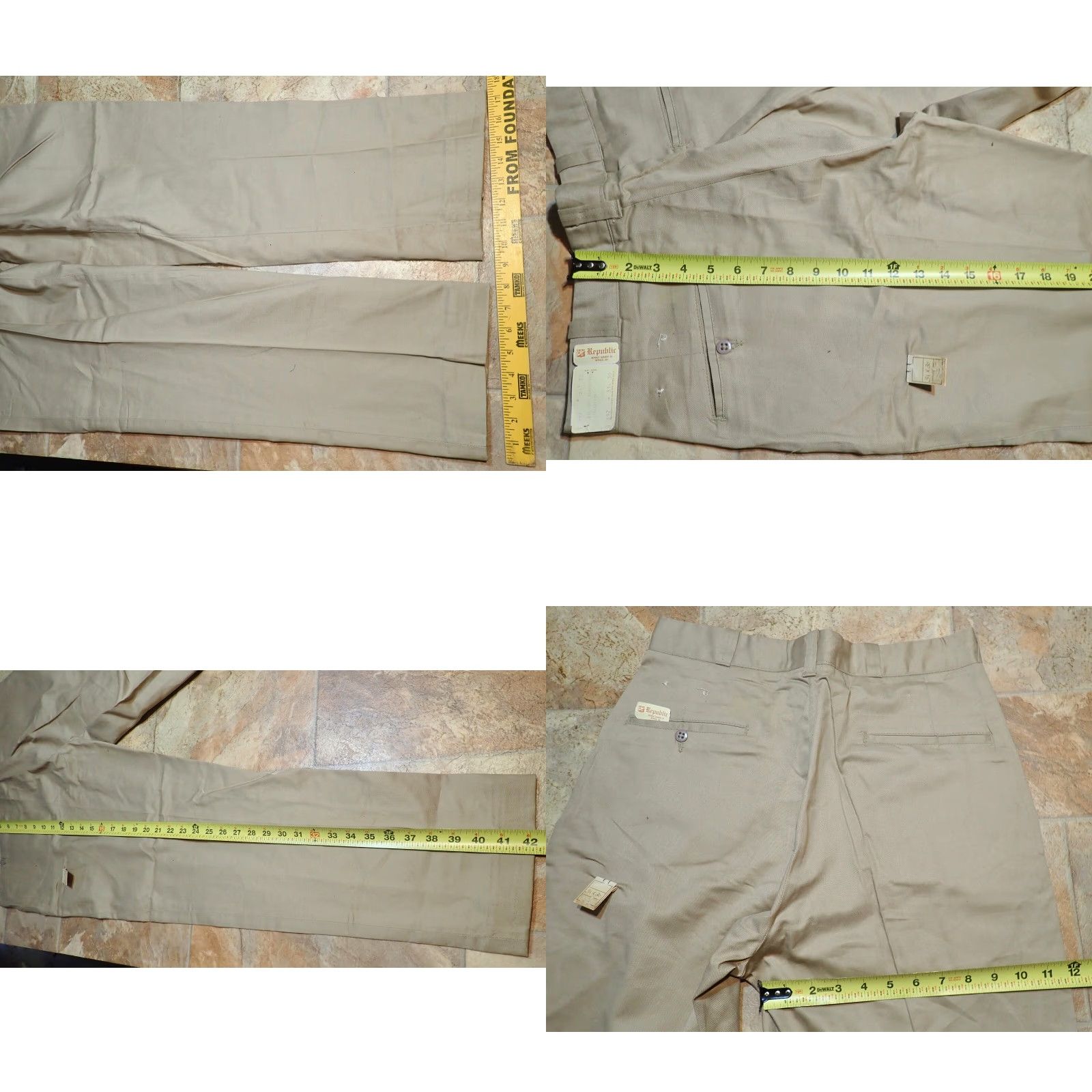 Vintage VINTAGE Deadstock Republic Chino Pants 31x30 Sanforized Khaki brown USA 50s 60s Sail Pockets 5-Pocket Mens Jeans Workwear JavaScript Size US 31 - 8 Thumbnail