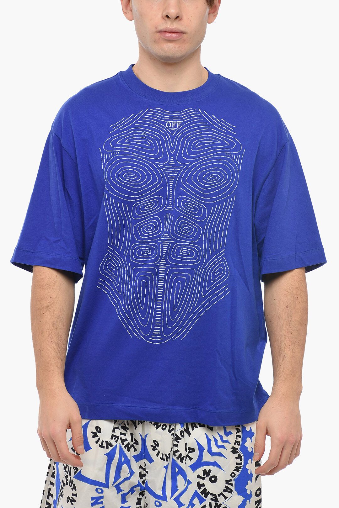 image of Off White Og1Mm0424 Crewneck T-Shirt In Blue, Men's (Size Medium)