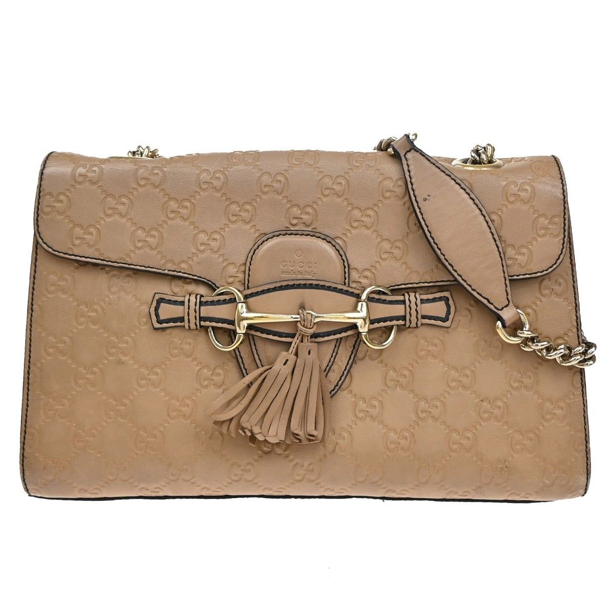 Gucci Gucci Emily Chain Flap Bag Guccissima Leather Size ONE SIZE - 1 Thumbnail