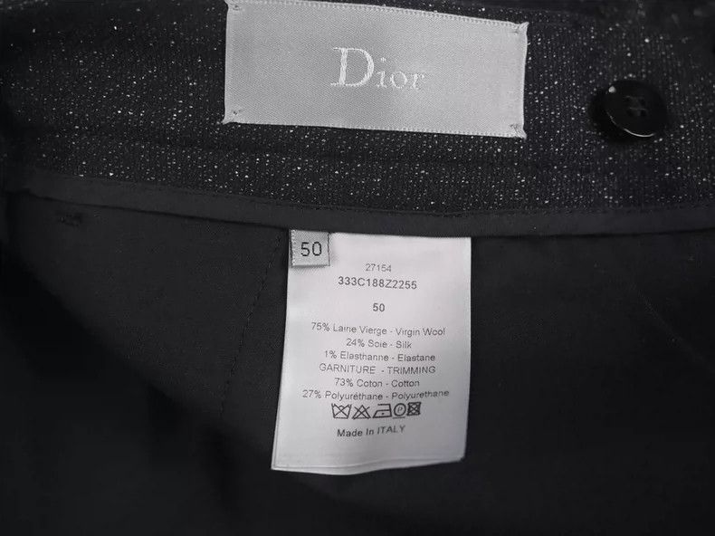 Dior Dior size US 50 Black snowflake wool-silk blend trousers Size US 34 / EU 50 - 7 Thumbnail