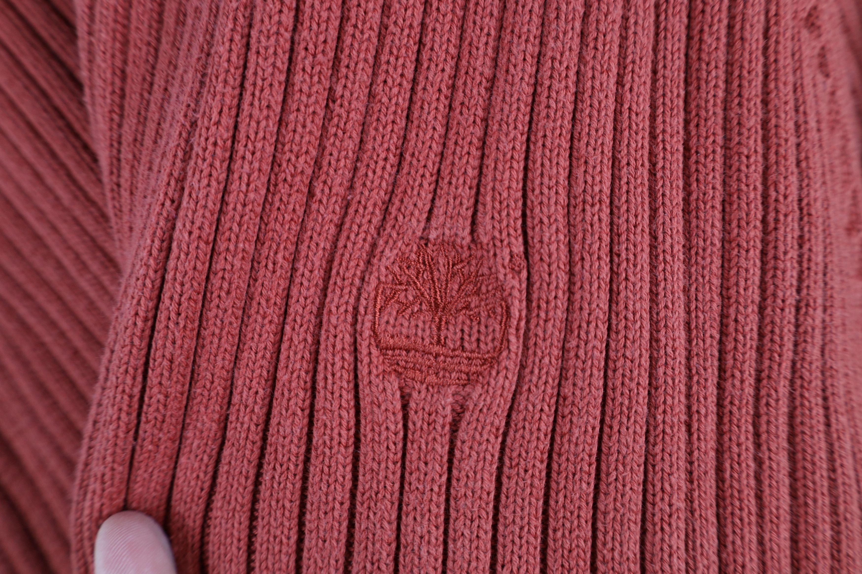 Timberland × Vintage Vintage 90s Y2K Timberland Chunky Ribbed Knit Sweater Red Size US M / EU 48-50 / 2 - 4 Thumbnail