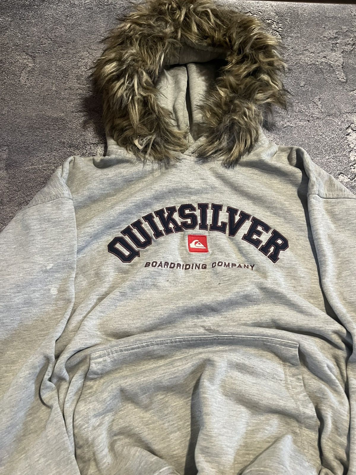 Vintage Y2K Distressed With Fur Hoodie / Archive Gray Faded Grunge Size US L / EU 52-54 / 3 - 5 Thumbnail