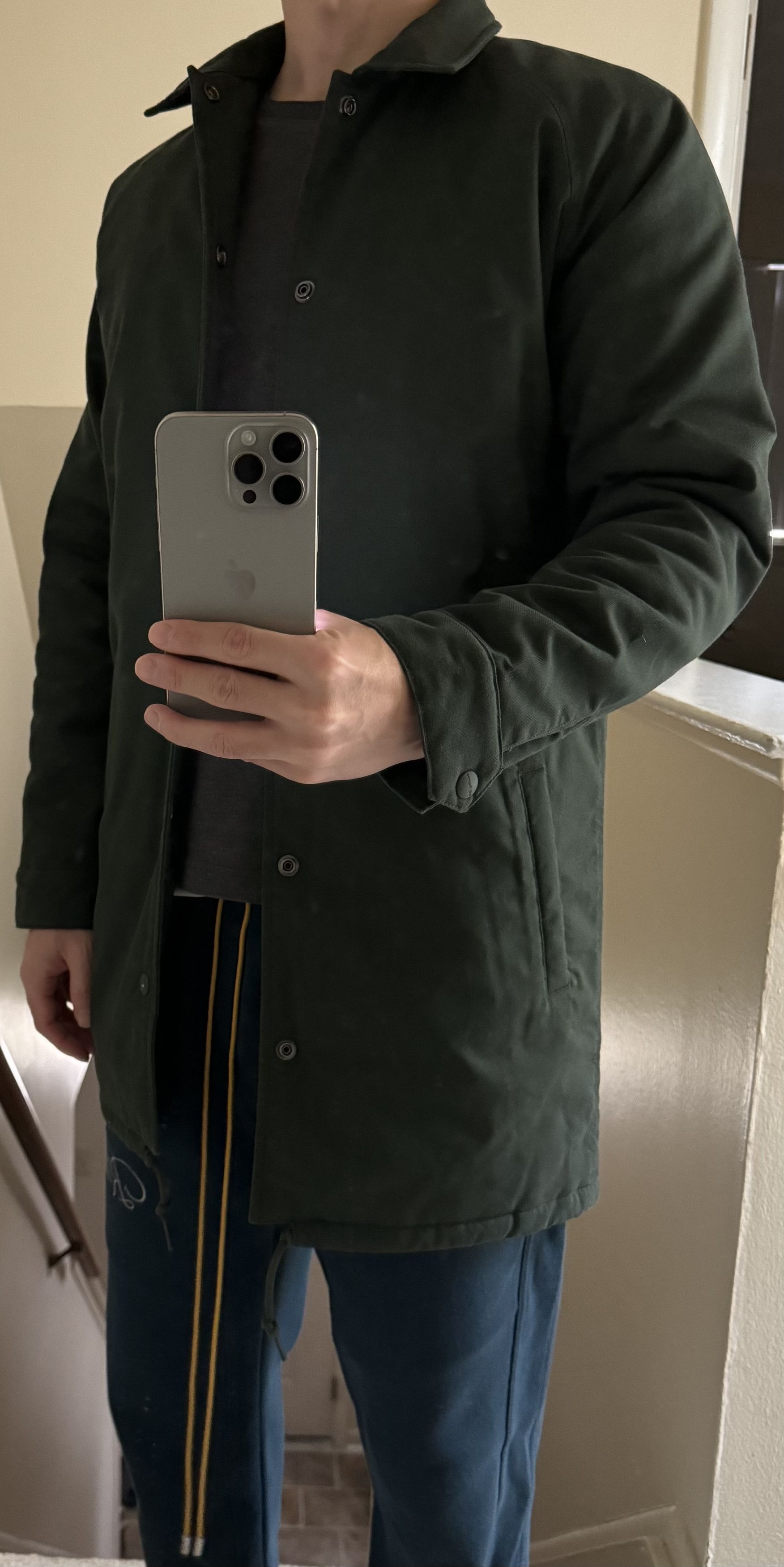 Image of Carhartt Wip Carhartt Work In Progress Light Long Jacket Warm S in Green, Men's (Size XS)