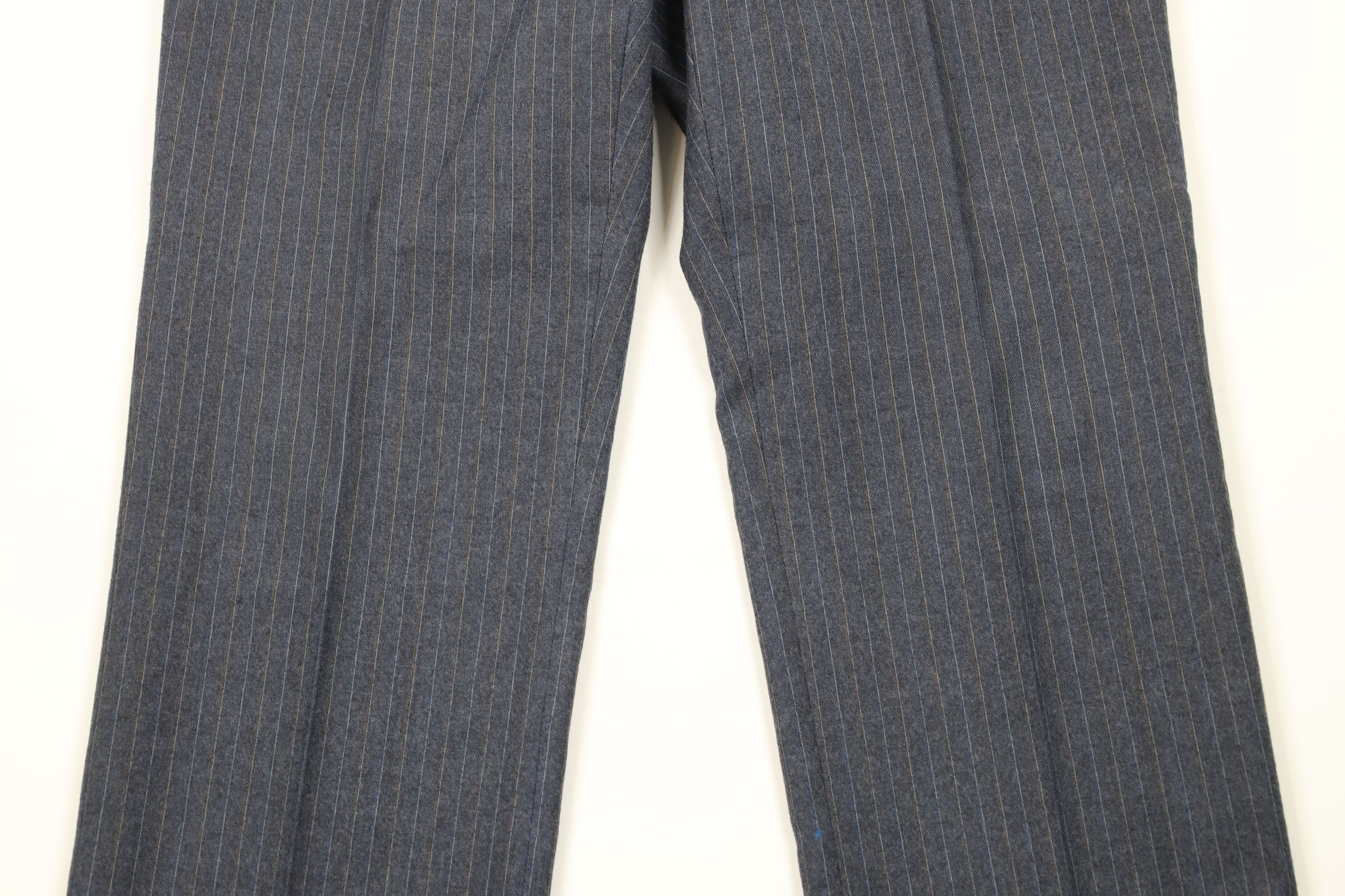 Vintage Vintage 70s Streetwear Wool Pinstriped Wide Leg Chino Pants Size US 36 / EU 52 - 3 Thumbnail