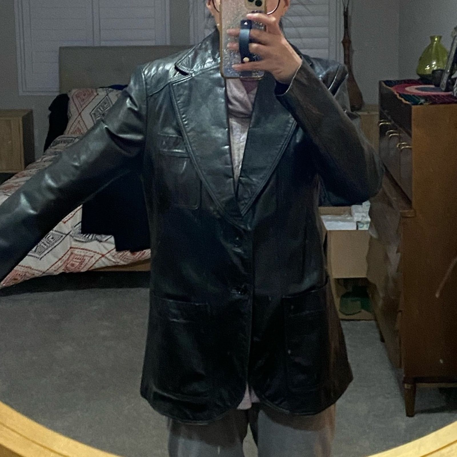 Vintage Vintage AB Flip Holm black leather double breasted jacket Size M / US 6-8 / IT 42-44 - 11 Thumbnail