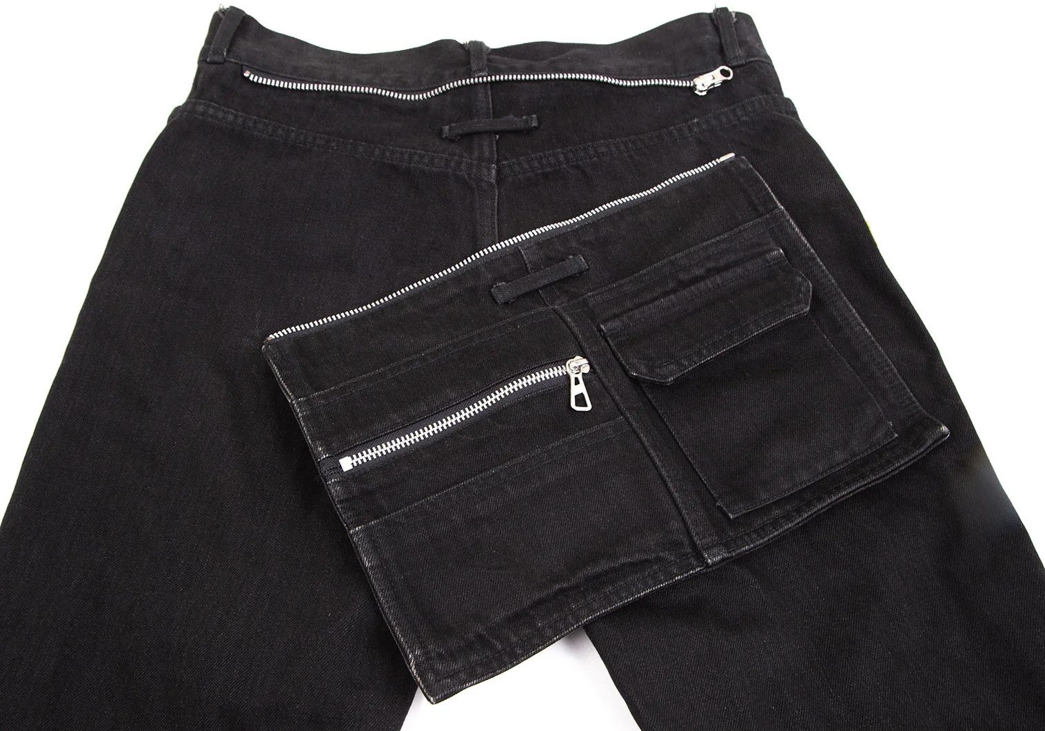 Jean Paul Gaultier Back Zip Pocket Design Denim Pants in Black Size 44 Size US 28 / EU 44 - 4 Thumbnail