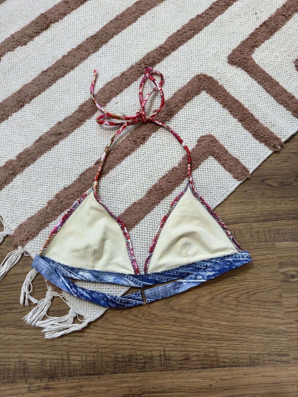 Vintage VINTAGE PAL DULCE DENIM STYLE FLOWERS 2 UNDERPANTS SWIMSUIT Size ONE SIZE - 7 Thumbnail