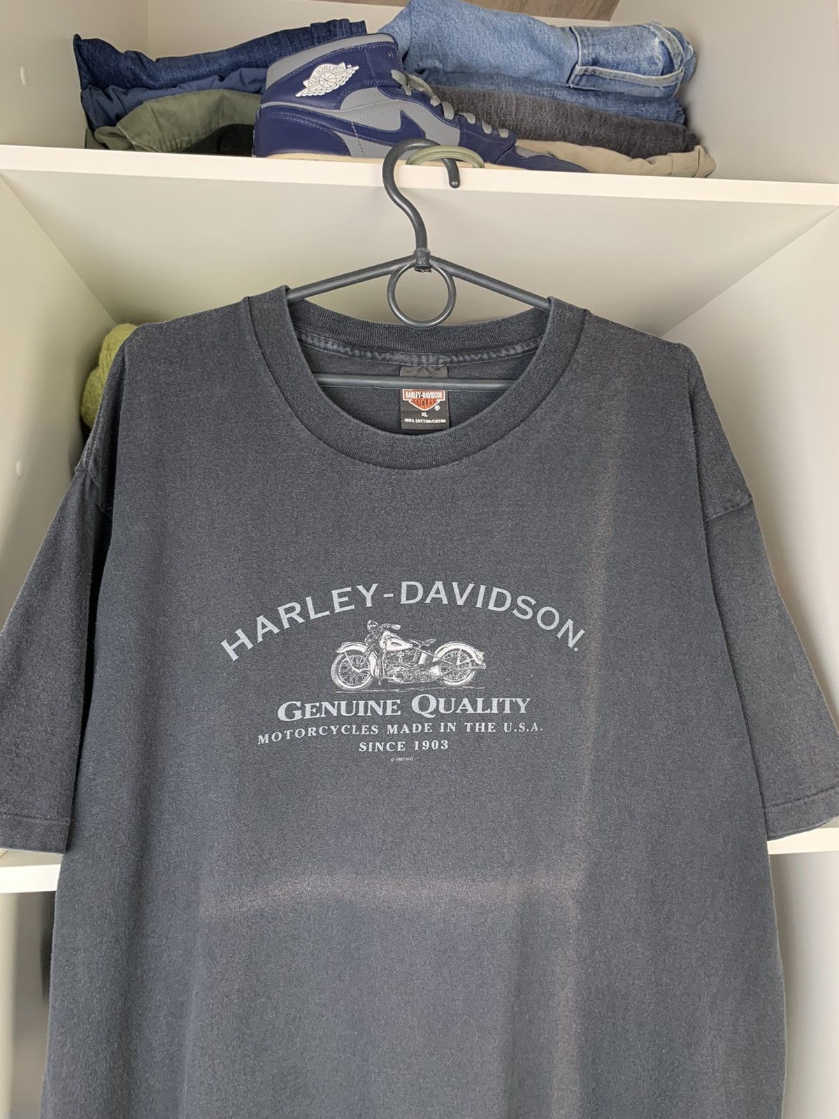 Harley Davidson × Vintage Vintage 90s Harley Davidson Faded Single Stitch T-shirt Size US XL / EU 56 / 4 - 3 Thumbnail