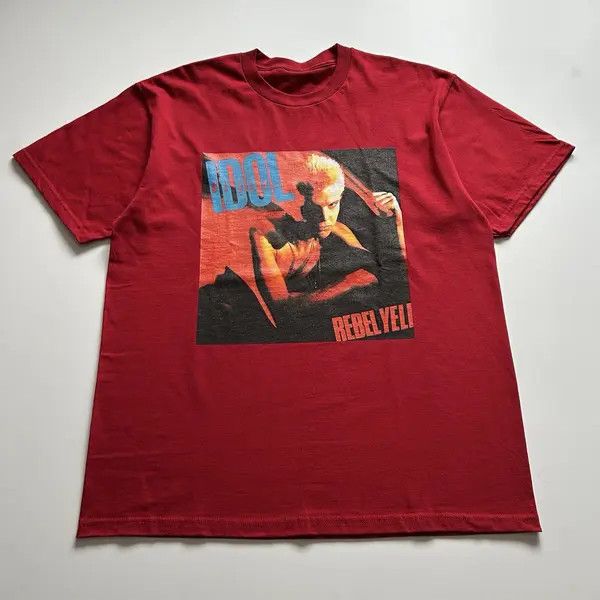 Band Tees Vintage Billy Idol Rebel Yell Graphic Band T Shirt Large Red Size US L / EU 52-54 / 3 - 5 Thumbnail