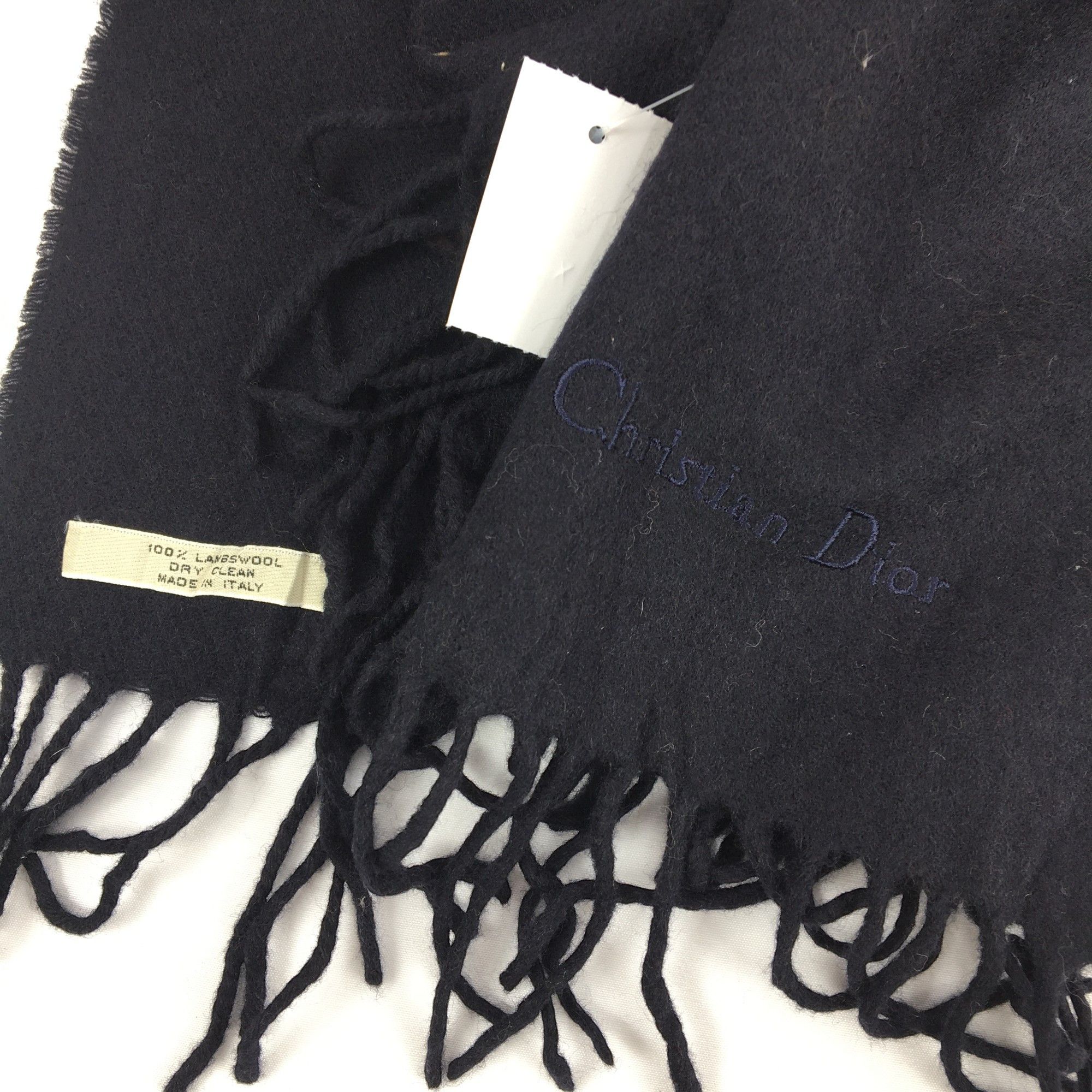 Japanese Brand Vintage 90s Christian Dior Wool Scarf Muffler Winter Scarves Size ONE SIZE - 3 Thumbnail