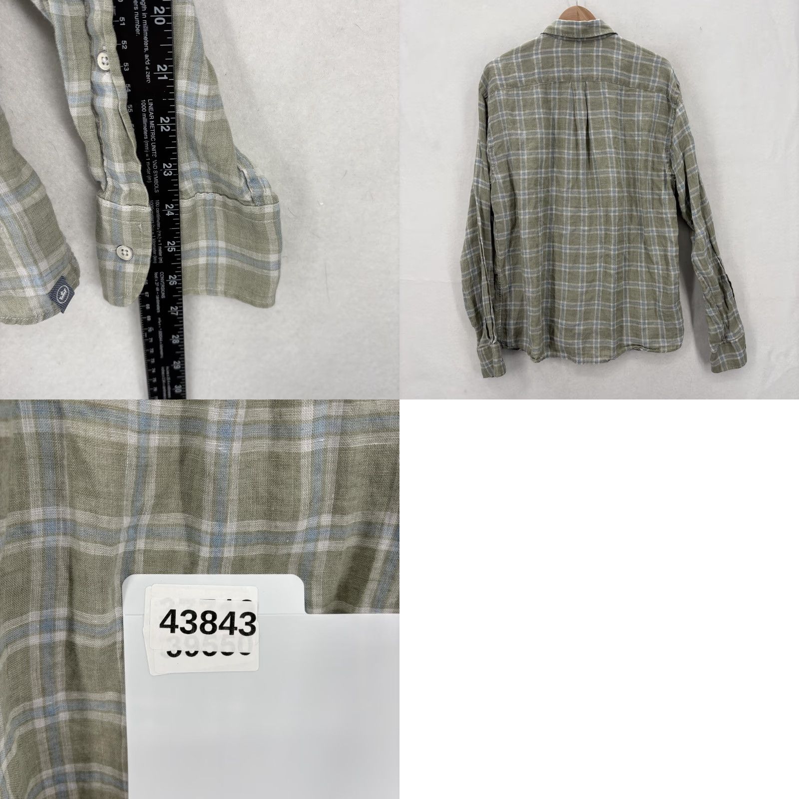 Peter Millar VINTAGE Peter Millar Shirt Mens Large Green Blue Plaid 100% Linen Button Front Preppy Size US L / EU 52-54 / 3 - 8 Thumbnail