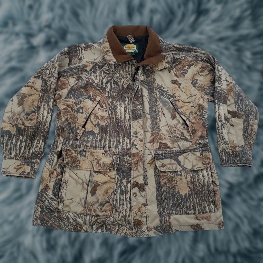 Vintage Cabela's Men's Realtree Camouflage Hunting Jacket Mid-Length Waterproof Breathable Outdoor Brown L Size US L / EU 52-54 / 3 - 1 Thumbnail