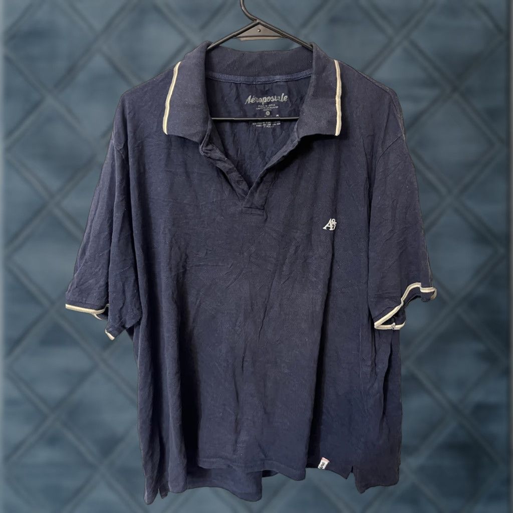 Aeropostale Aeropostale Mens Polo Shirt 2XL Blue Short Sleeve Preppy Casual Polo Shirt Mens Size US XXL / EU 58 / 5 - 1 Thumbnail