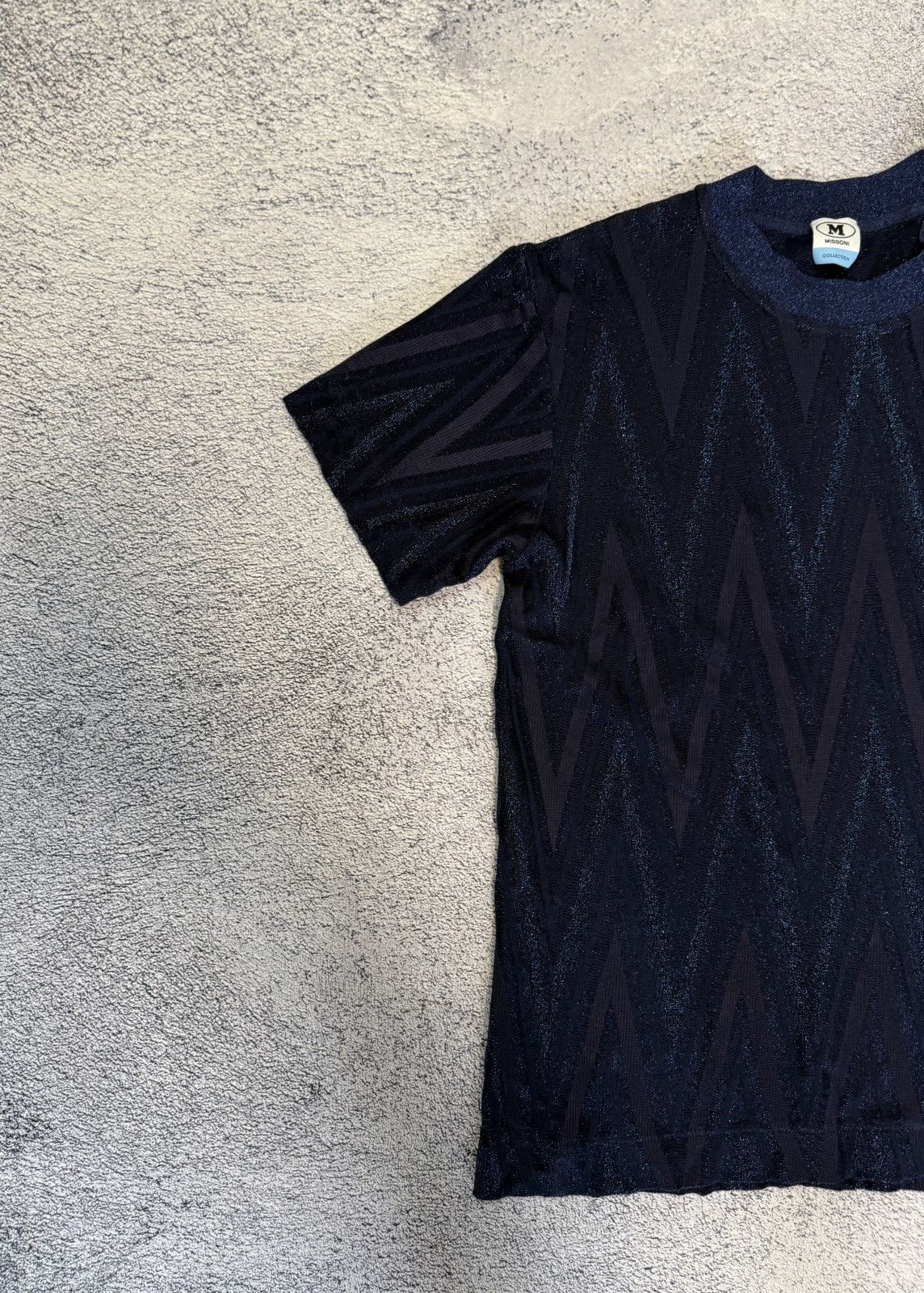 Missoni Missoni Lurex Zig Zag T-Shirt Metallic Textured Knit Top XS Size XS / US 0-2 / IT 36-38 - 4 Thumbnail