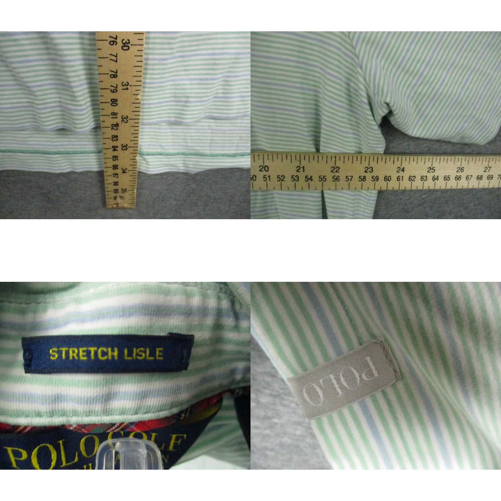 Ralph Lauren VINTAGE Polo Golf Ralph Lauren Polo Shirt Mens XL Tall Striped Stretch Lisle Green Blue Size US XL / EU 56 / 4 - 8 Thumbnail