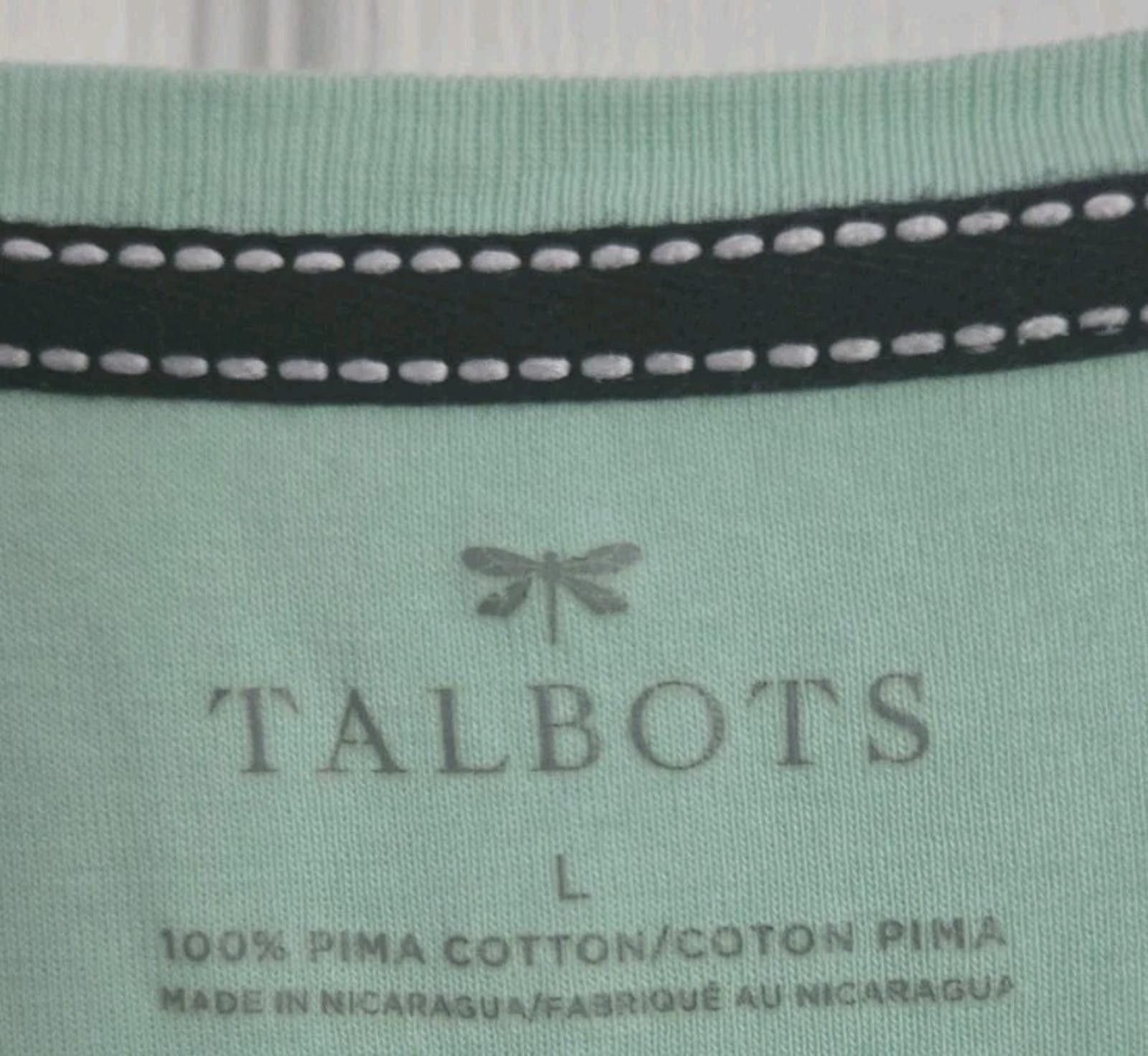 Other Talbots Bateau Neck Tee Top Pima Cotton 3 Quarter Sleeves Te Size L / US 10 / IT 46 - 5 Thumbnail