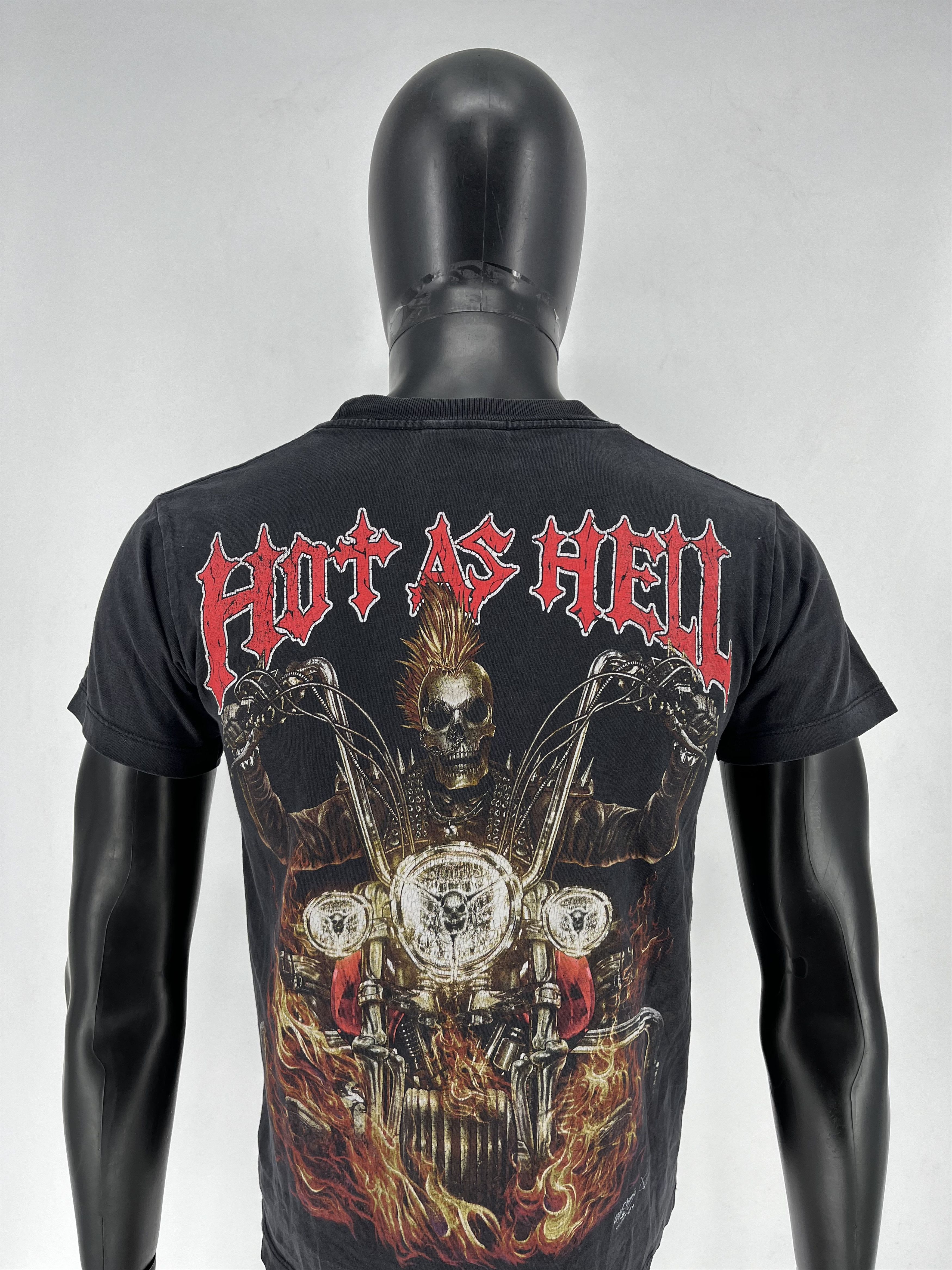 Band Tees Rock Chang Hot as Hell Vintage Skull Ghost Rider Tee Size US S / EU 44-46 / 1 - 13 Thumbnail