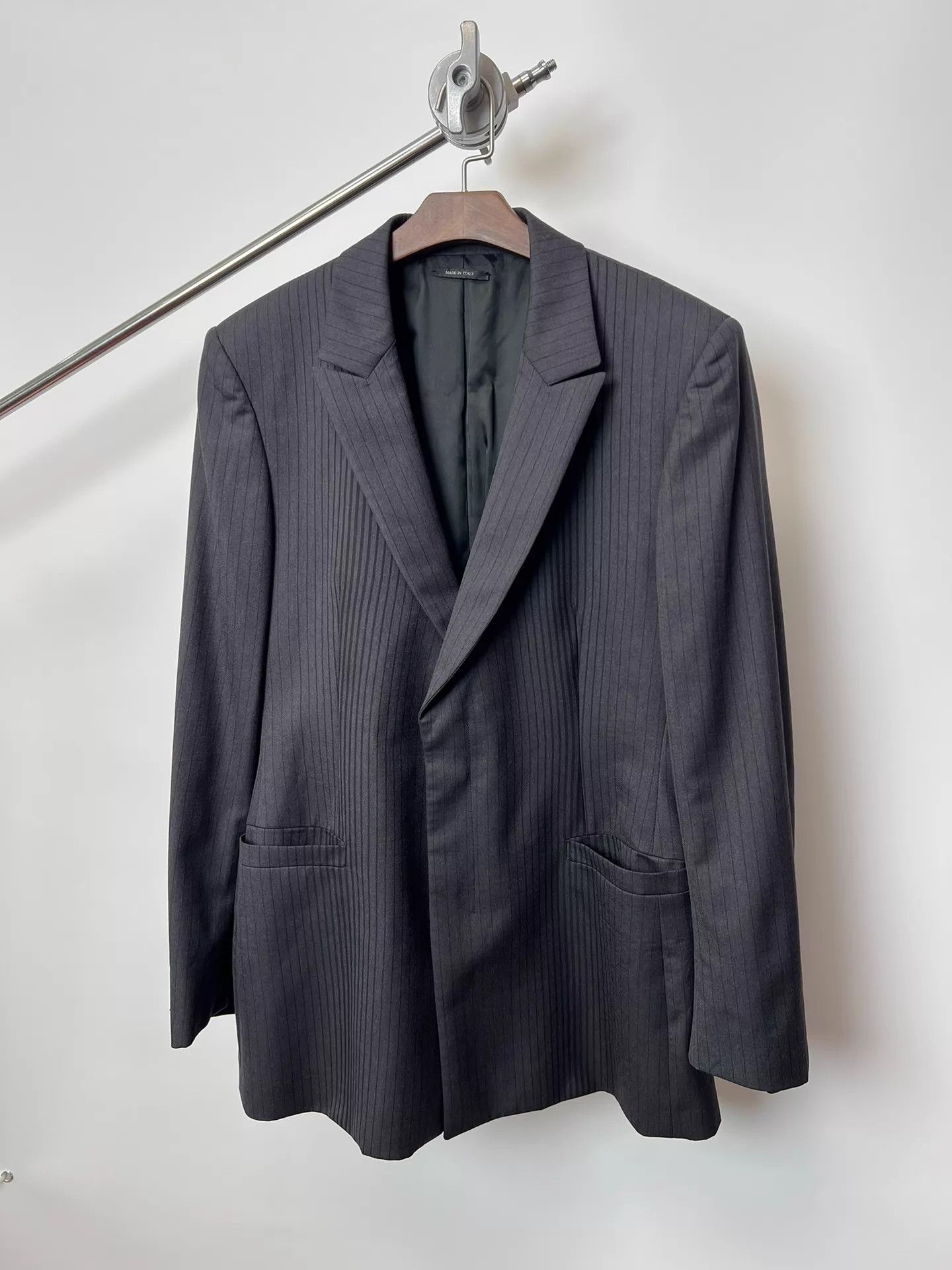 Prada Prada 08FW Vintage Striped Wool Blazer w/Shoulders Size US XL / EU 56 / 4 - 2 Thumbnail
