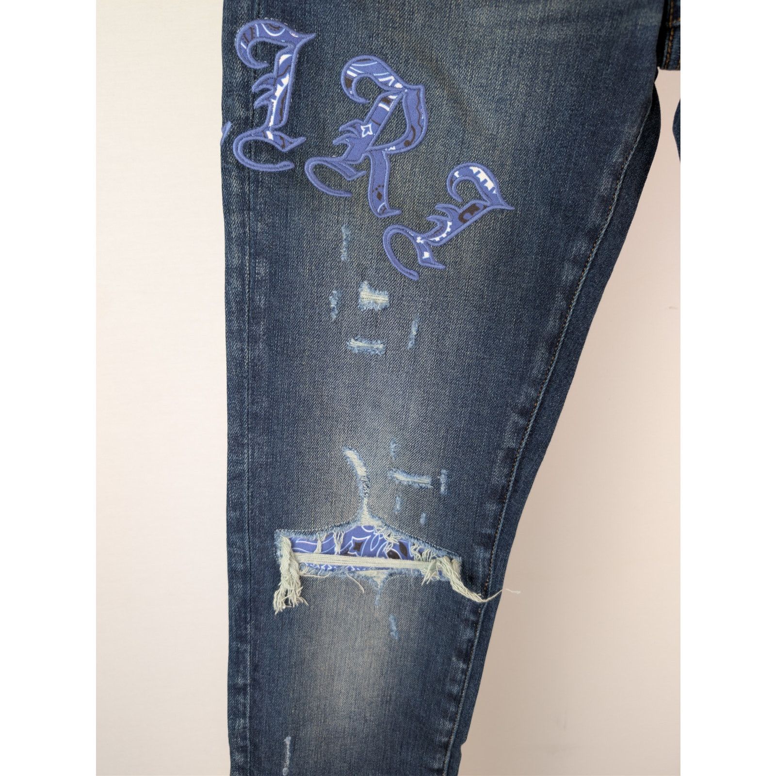 Amiri o1rshd1 Old English Logo Jean in Deep Classsic Blue 34 Size US 34 / EU 50 - 9 Thumbnail