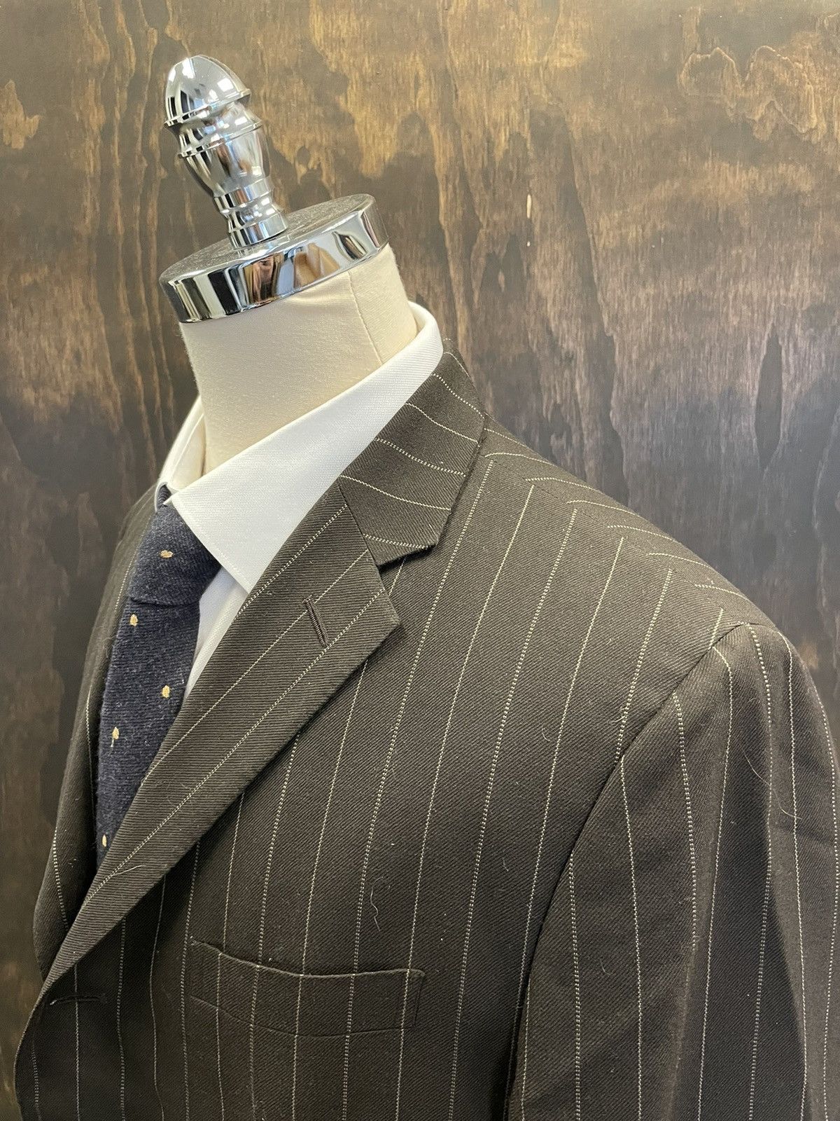 Polo Ralph Lauren × Vintage 3-button Striped Wool Twill Suit Size 46R - 3 Thumbnail
