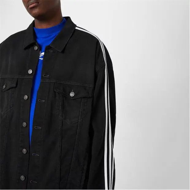 Adidas × Balenciaga o1s1rm0424 Denim Jacket in Black/White Size US XL / EU 56 / 4 - 5 Thumbnail