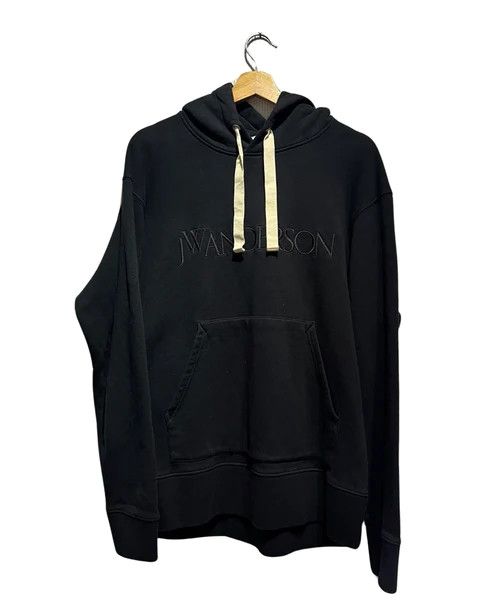 image of J W Anderson Archive Jw Anderson Embroidered Logo Hoodie in Black, Men's (Size Large)