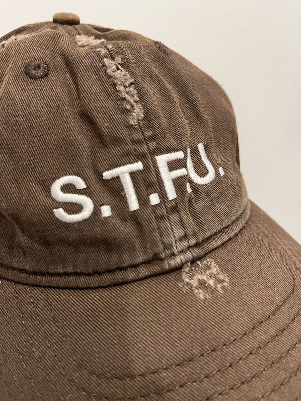 Heron Preston Heron Preston STFU Distressed Hat (unisex) Size ONE SIZE - 6 Thumbnail