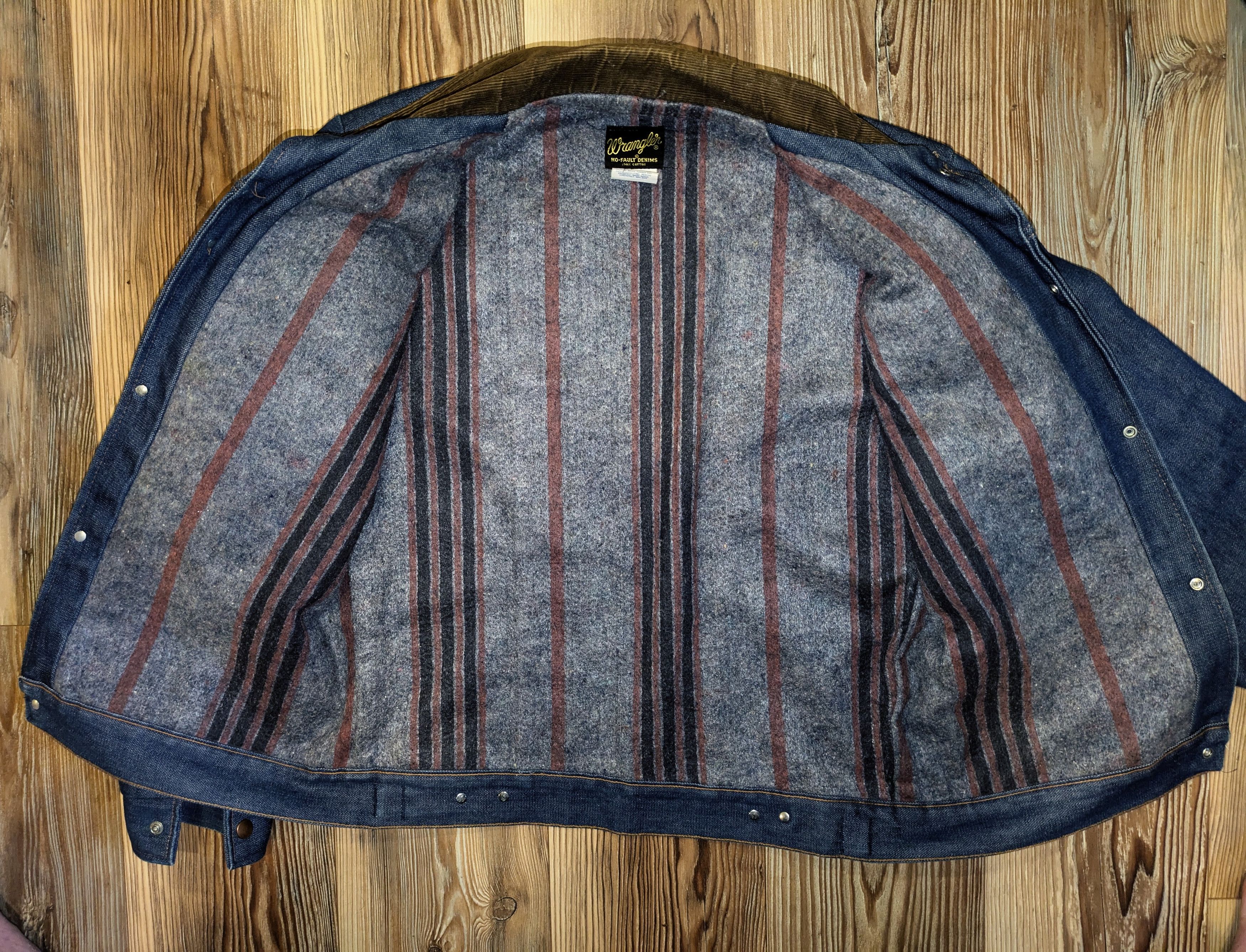 Vintage 1980's Wrangler Storm Rider Lined Denim Jacket Size US L / EU 52-54 / 3 - 3 Thumbnail