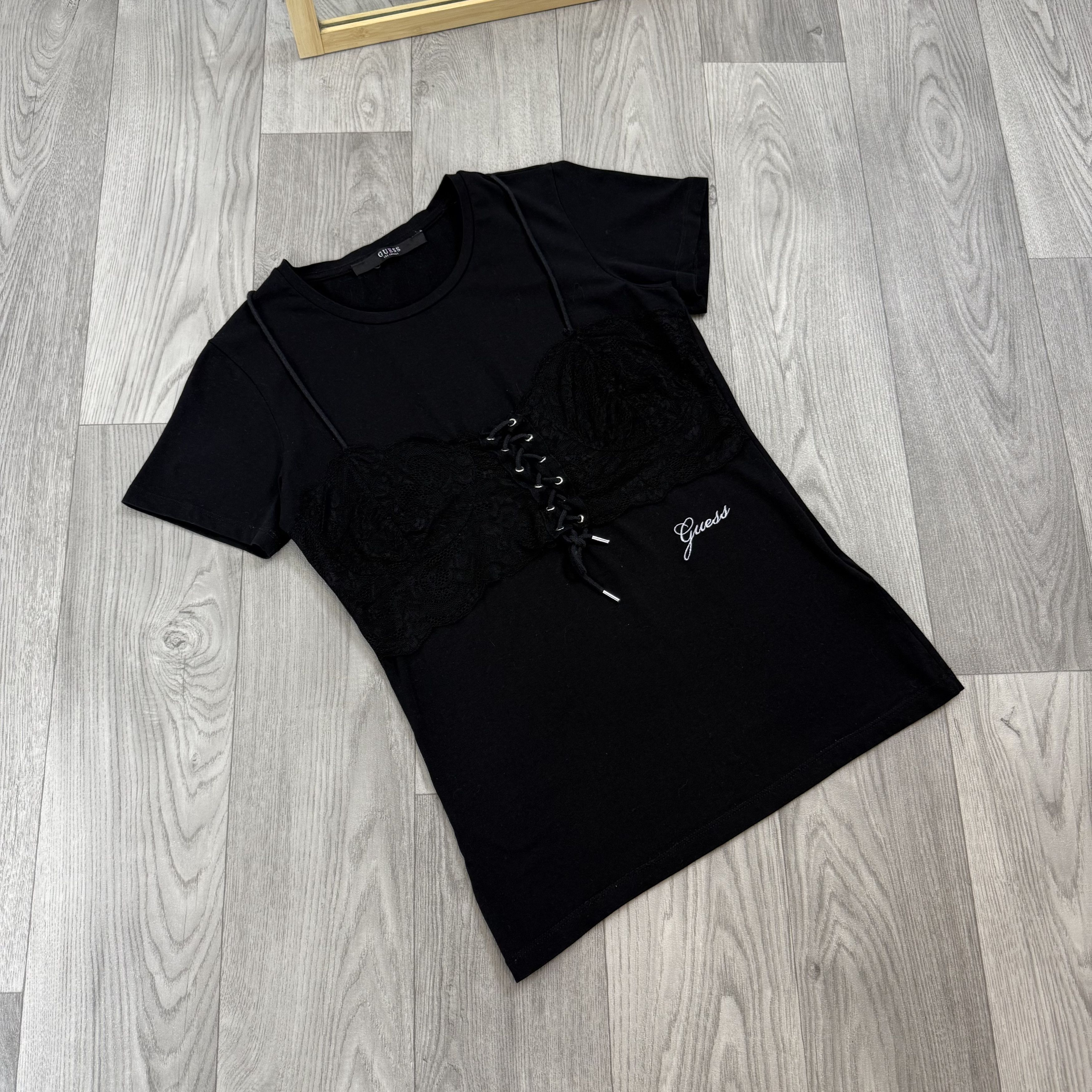Guess Guess Bra Corset Style Y2K Black Tee Shirt S Size S / US 4 / IT 40 - 2 Thumbnail